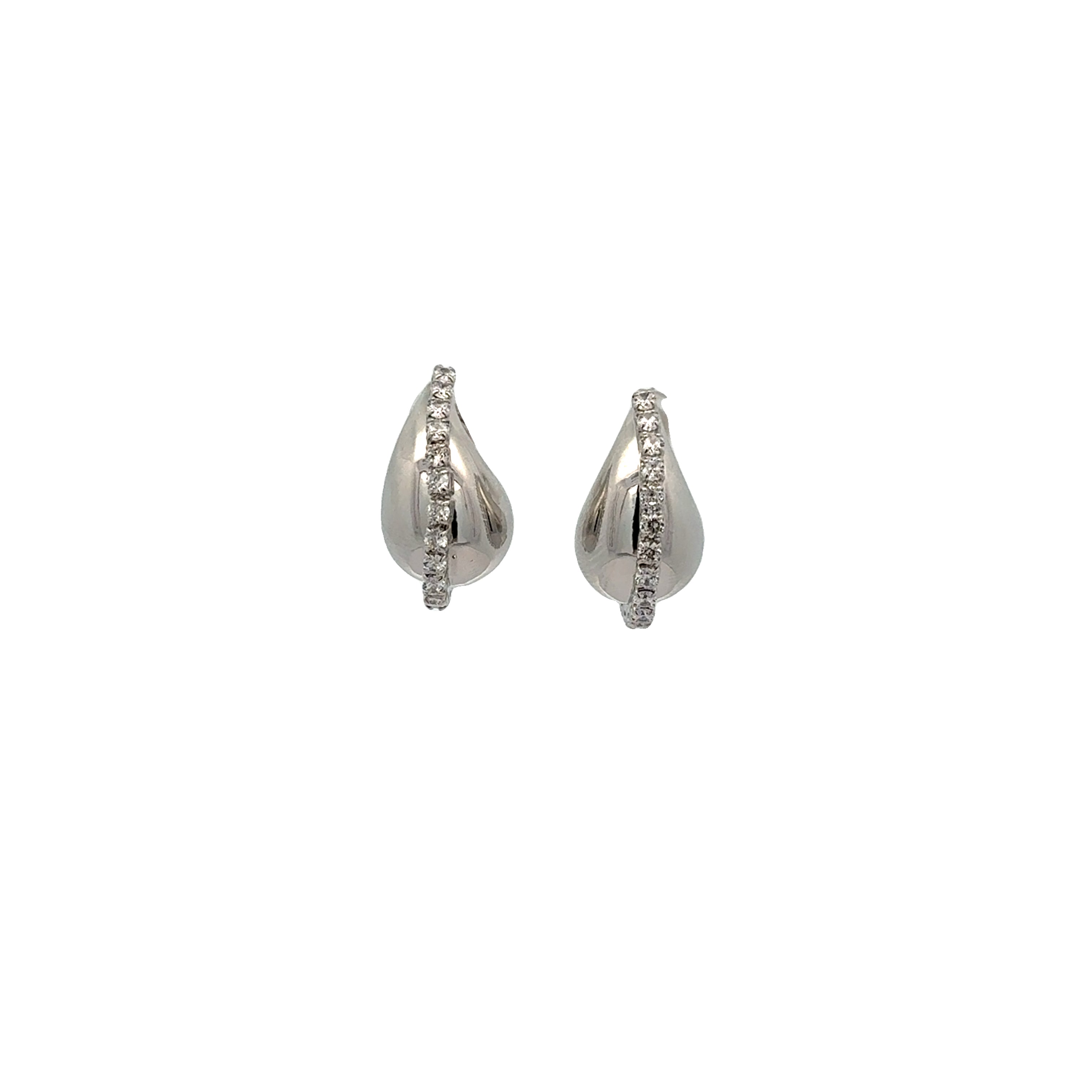 Diamond Line Tear Drops Earrings