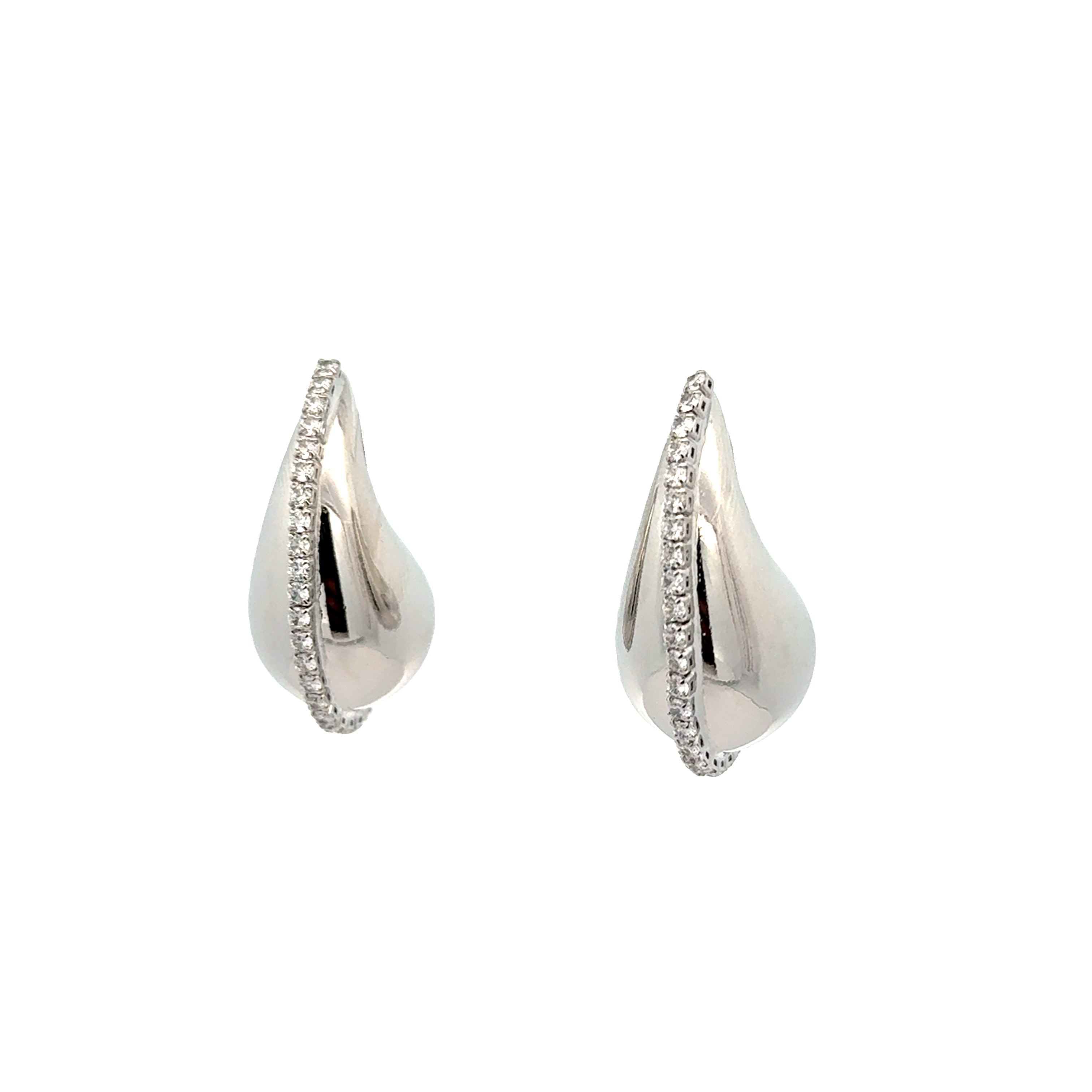 Diamond Line Tear Drops Earrings