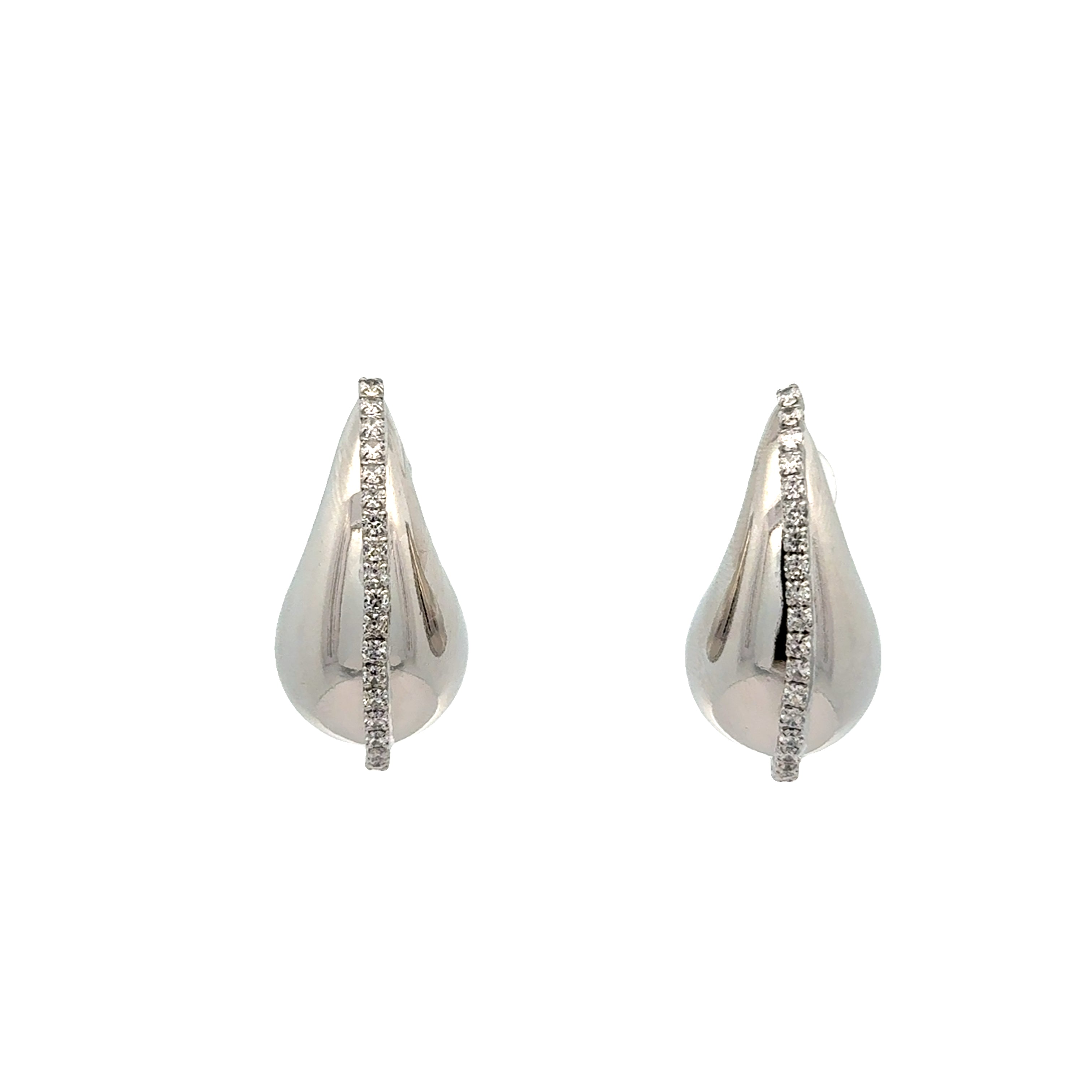 Diamond Line Tear Drops Earrings