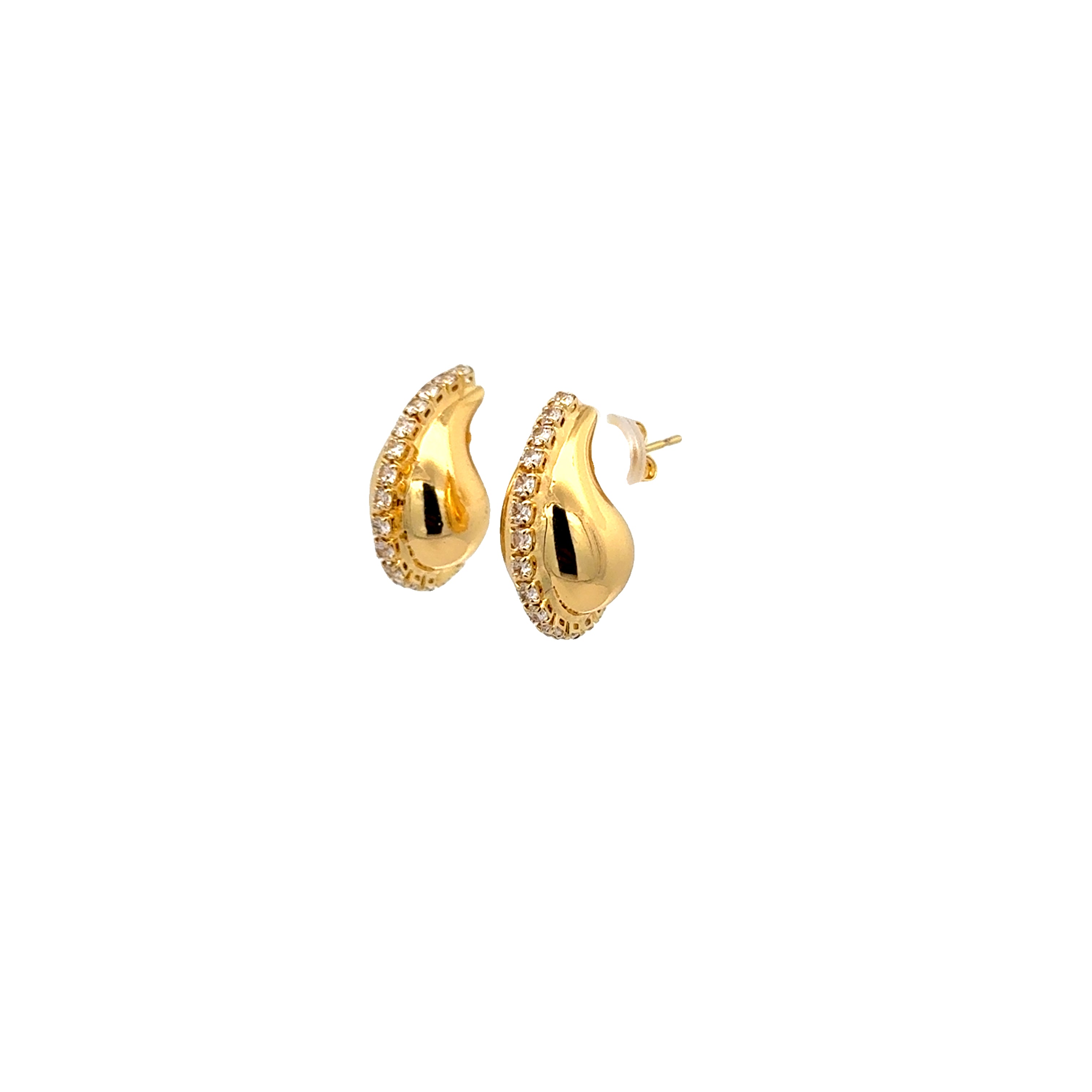 Diamond Line Tear Drops Earrings