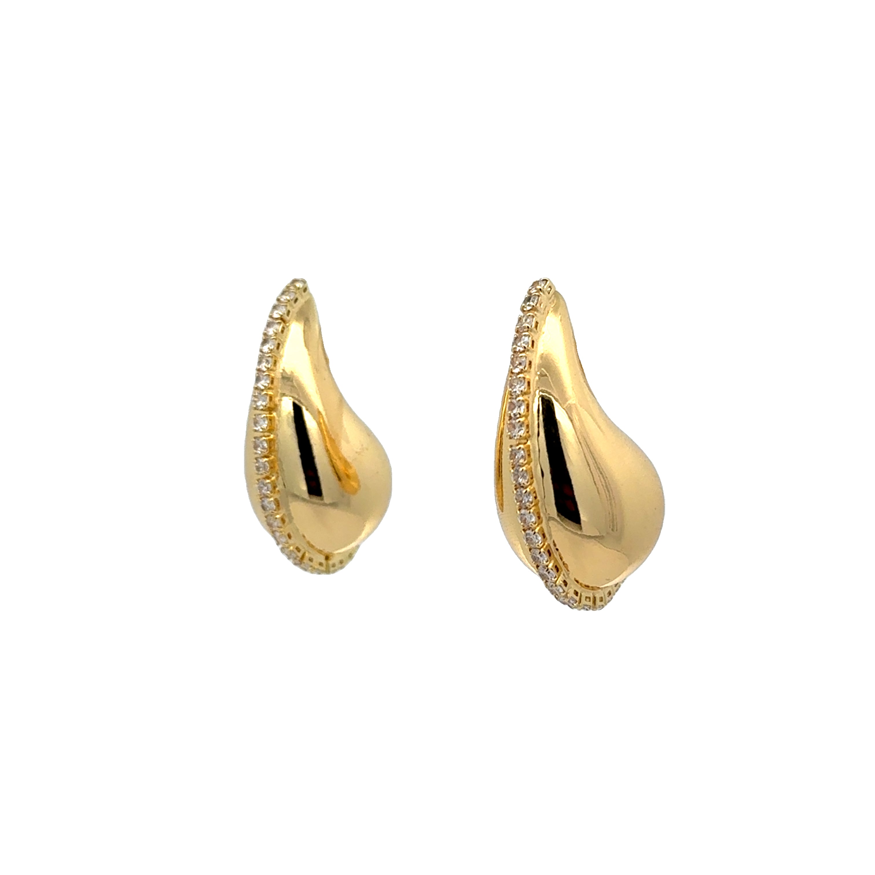 Diamond Line Tear Drops Earrings