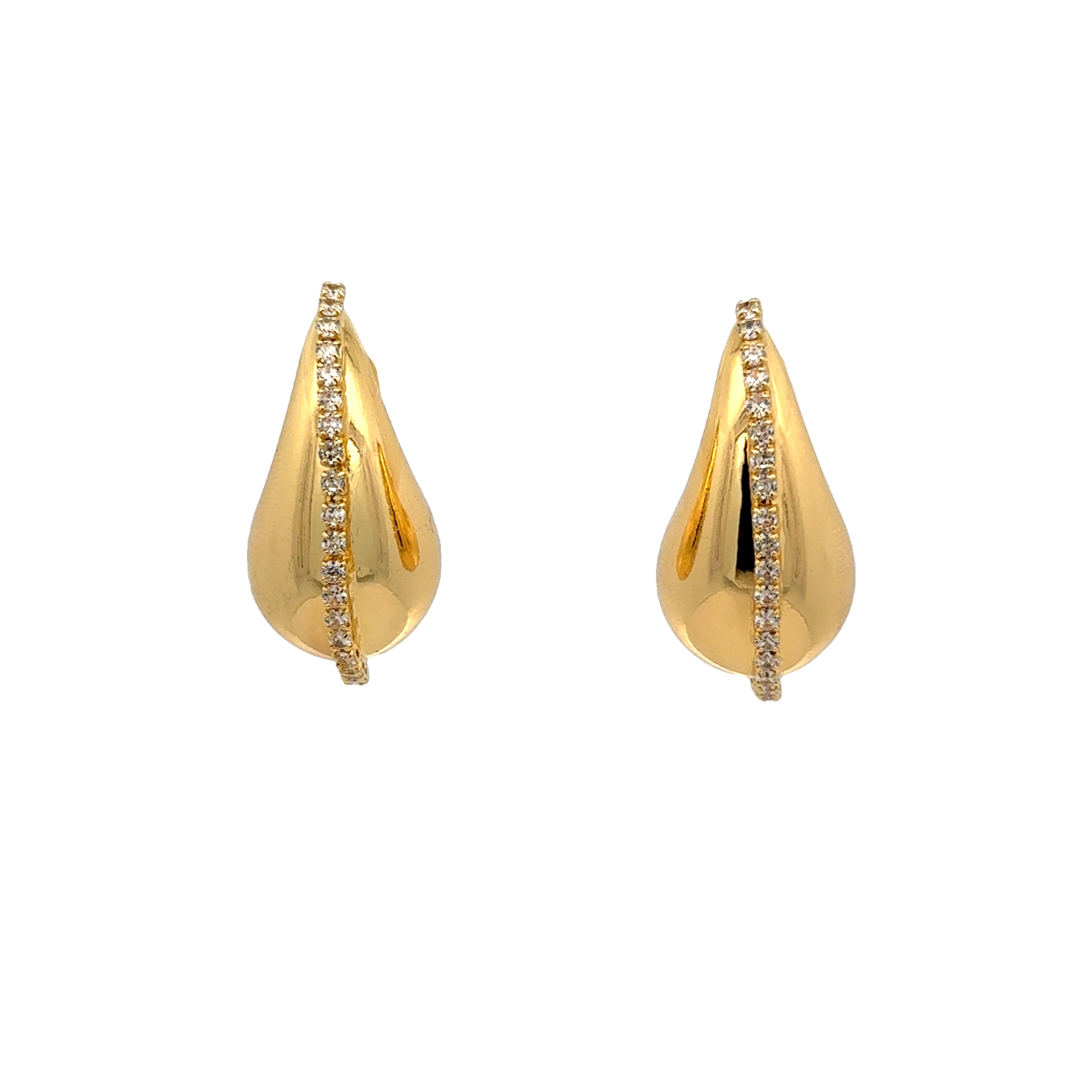 Diamond Line Tear Drops Earrings