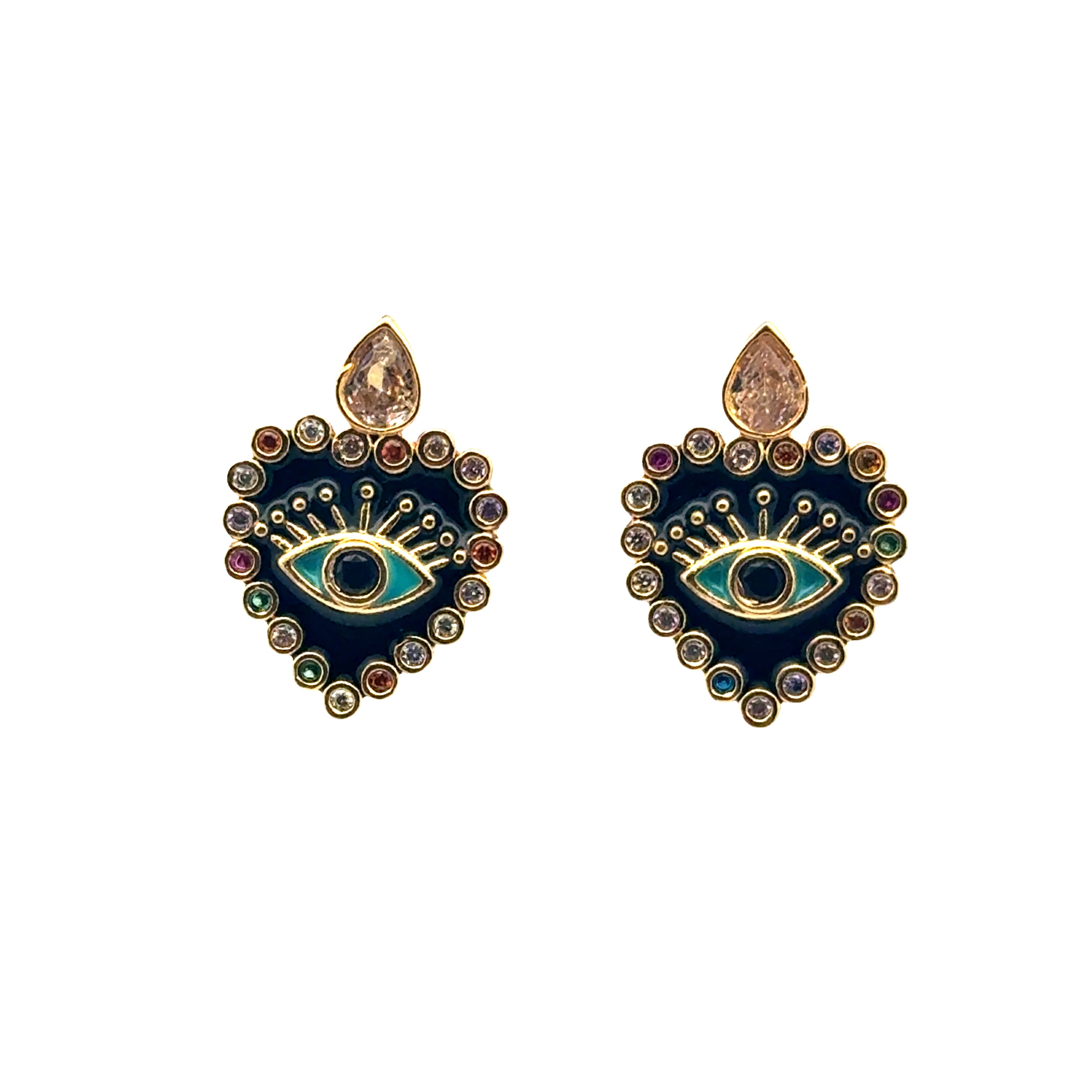 Heart Evil eye Earrings