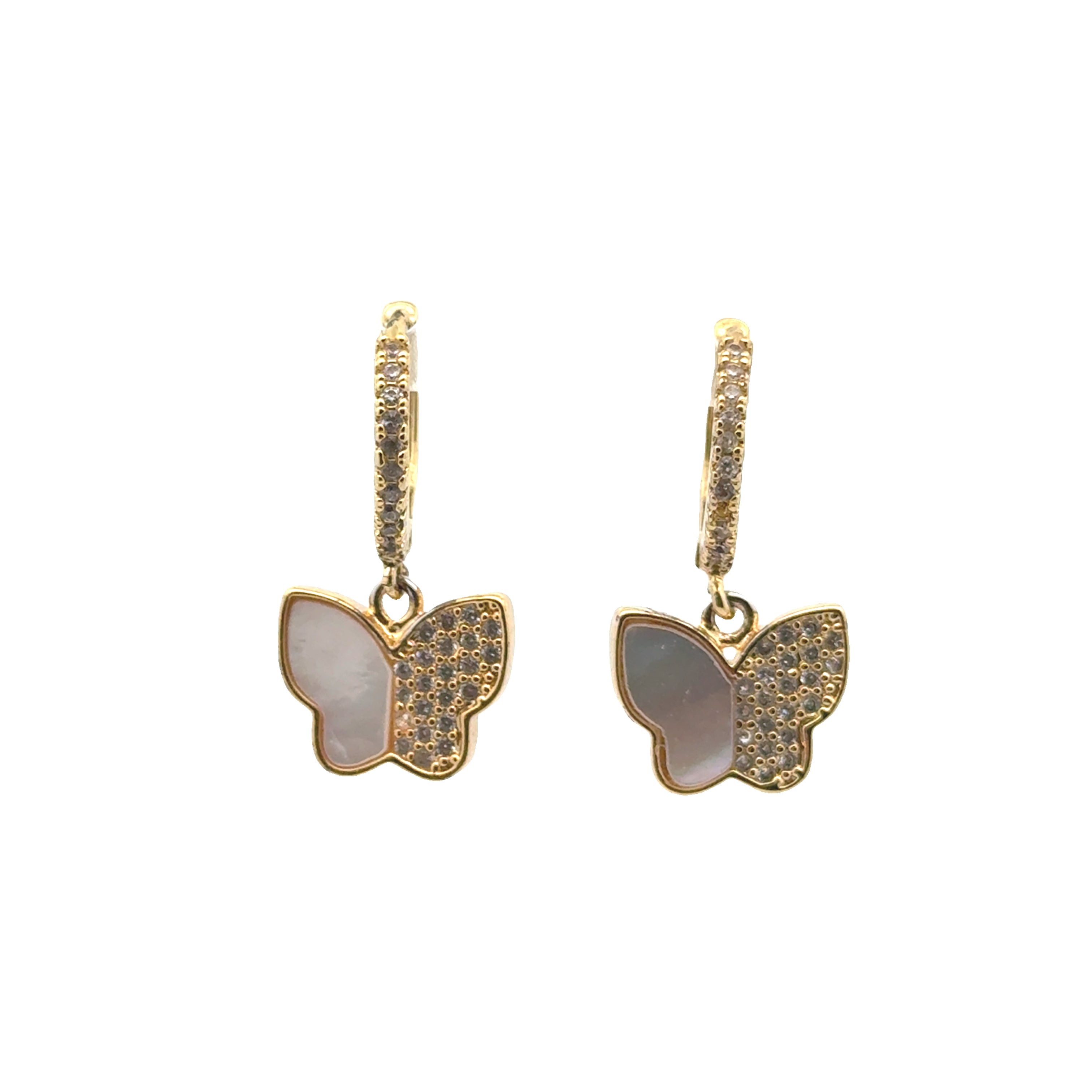 Butterfly Nacar Hoops