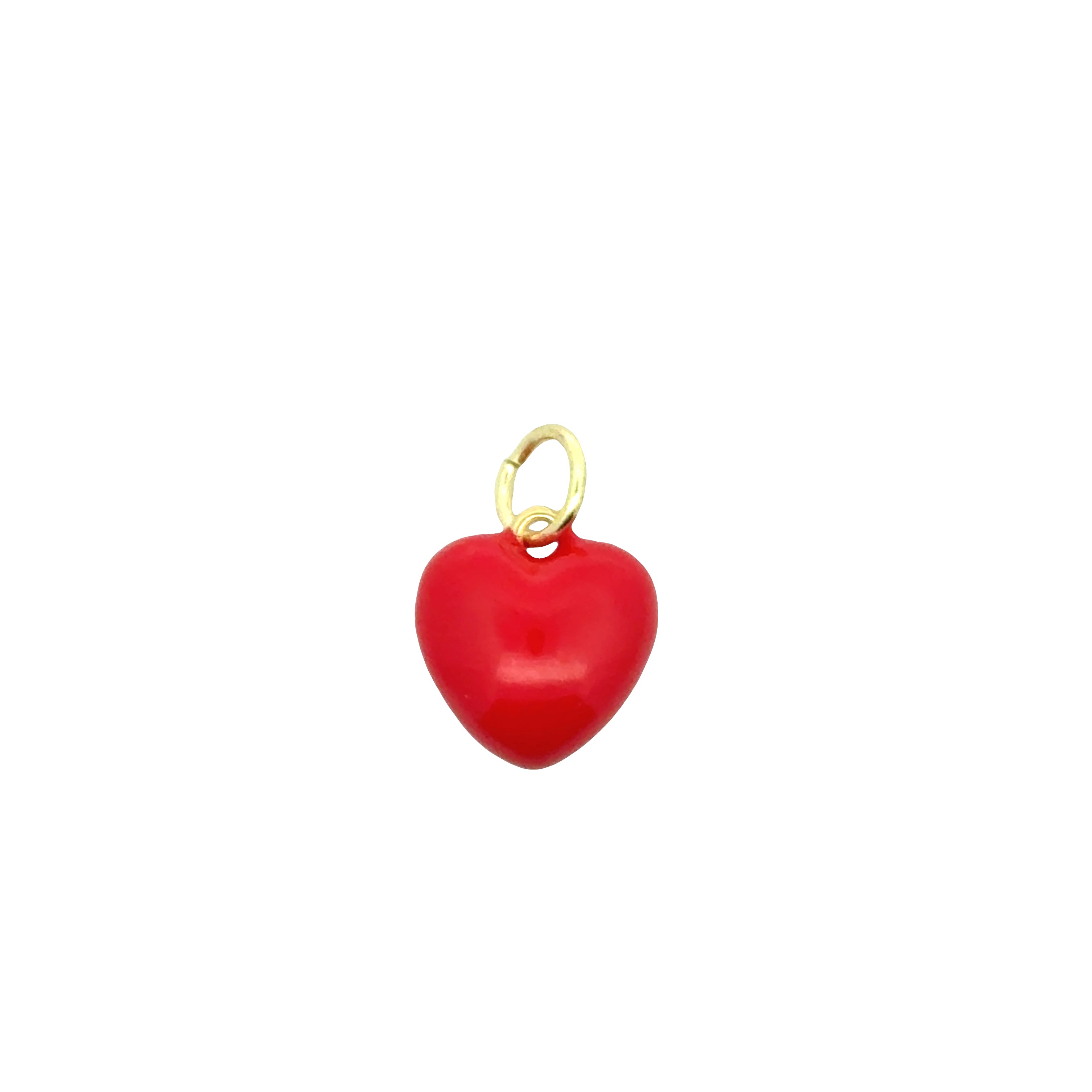 Puffed Enamel Heart Charm