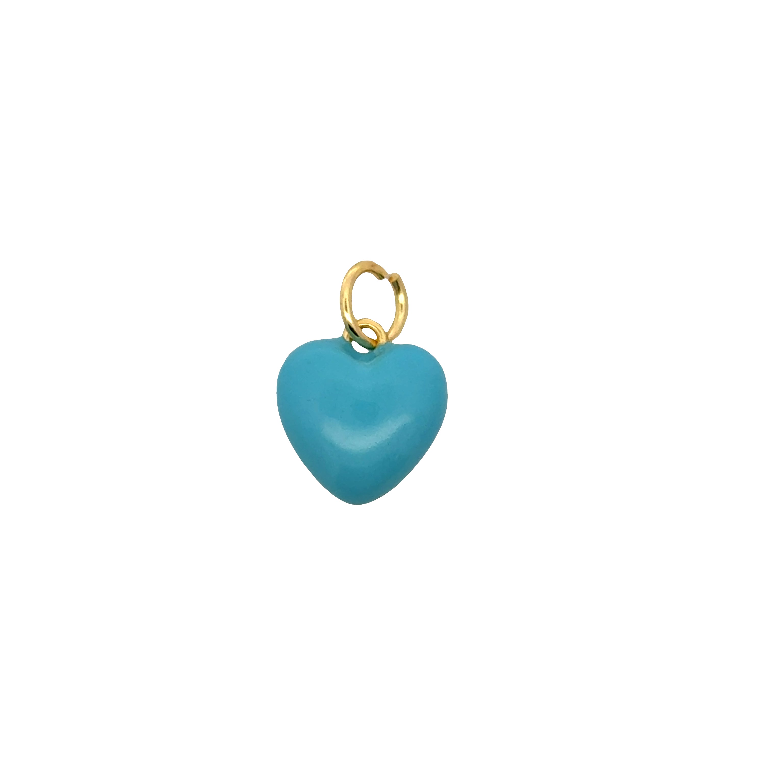 Puffed Enamel Heart Charm