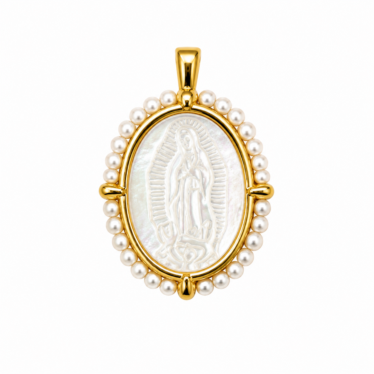 Pearl Frame Virgen Charms