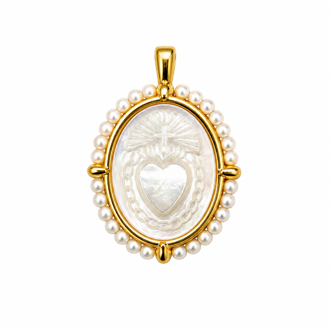 Pearl Frame Virgen Charms
