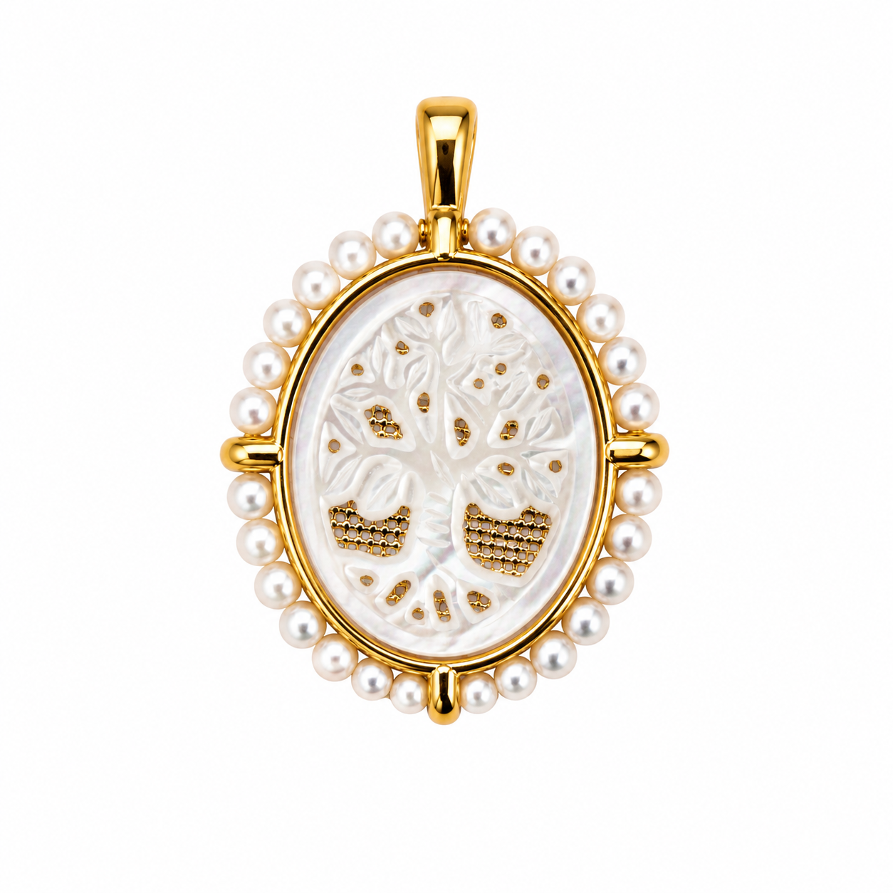Pearl Frame Virgen Charms
