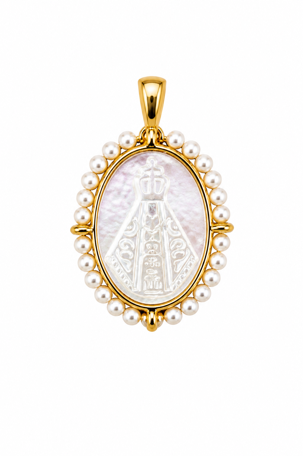Pearl Frame Virgen Charms