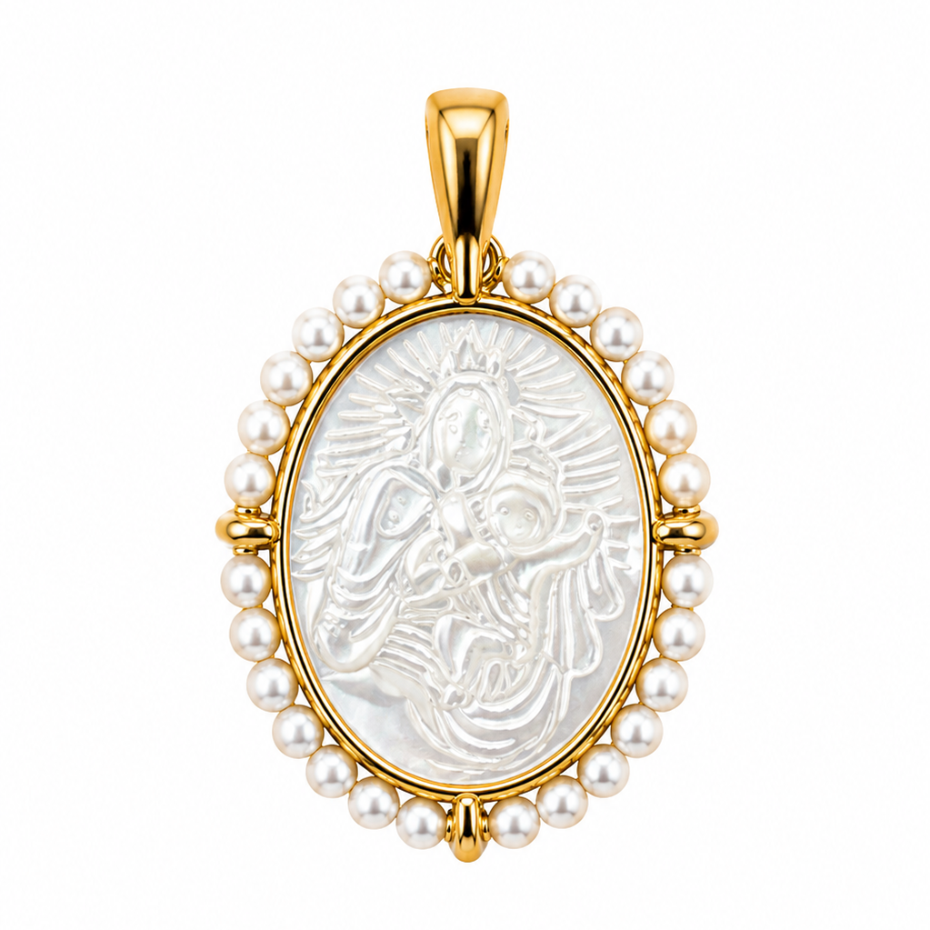 Pearl Frame Virgen Charms