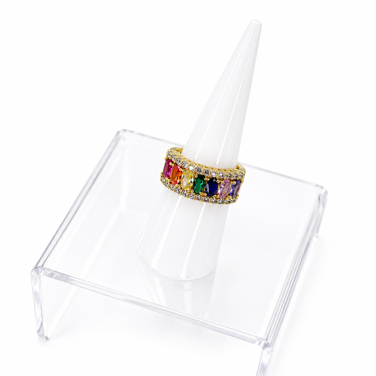 Full Color Crystals Rings