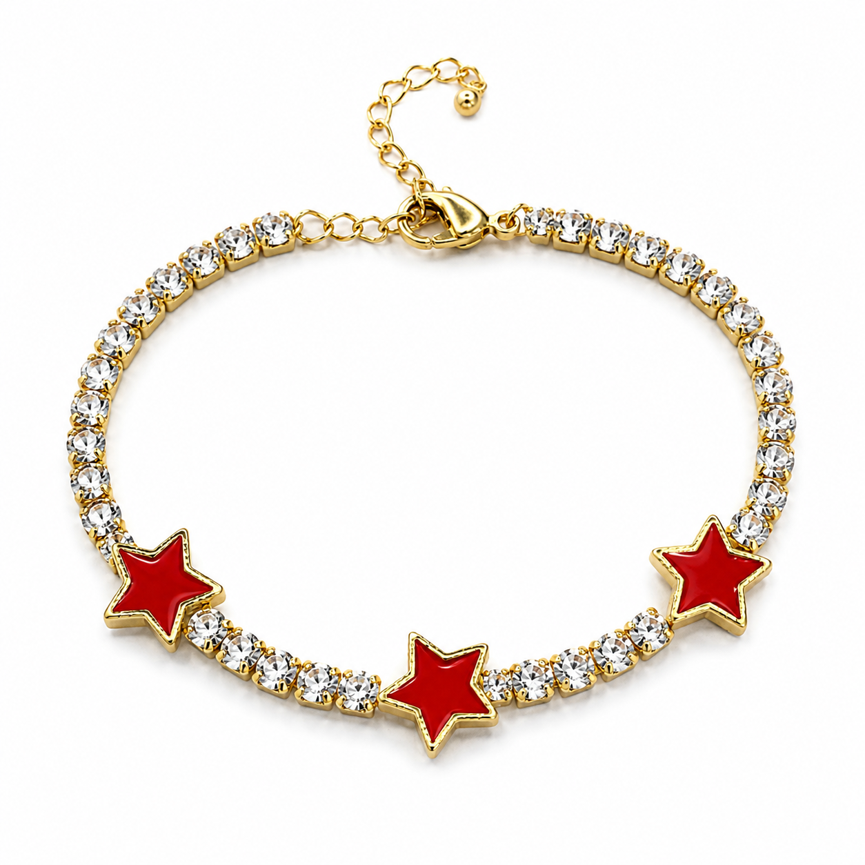 White Crystals and Stars Bracelet