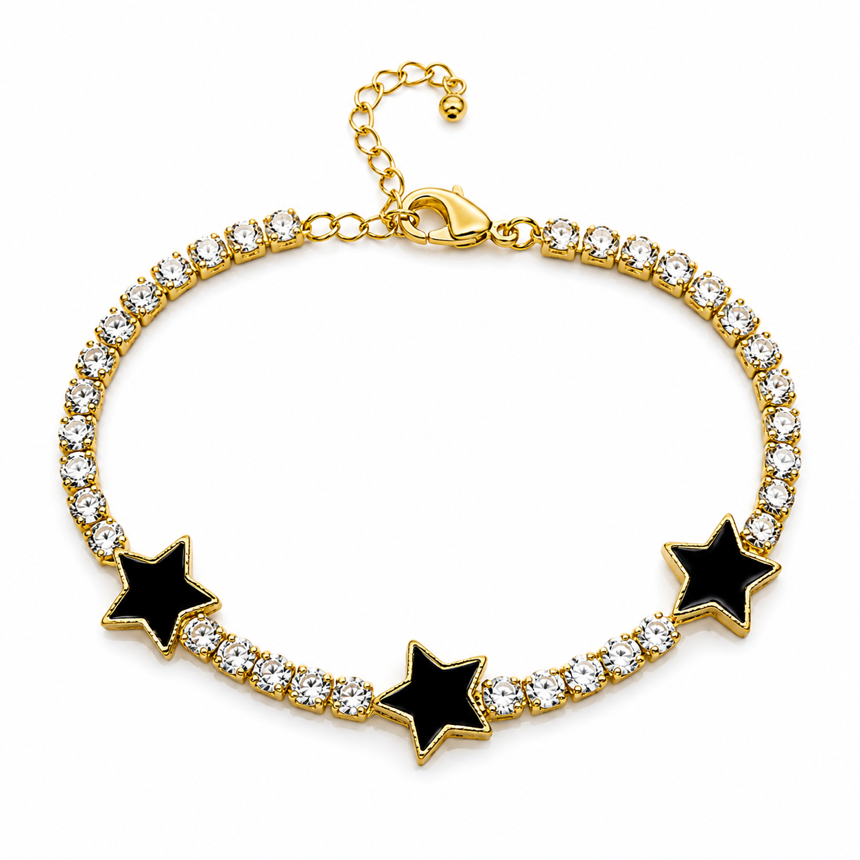 White Crystals and Stars Bracelet