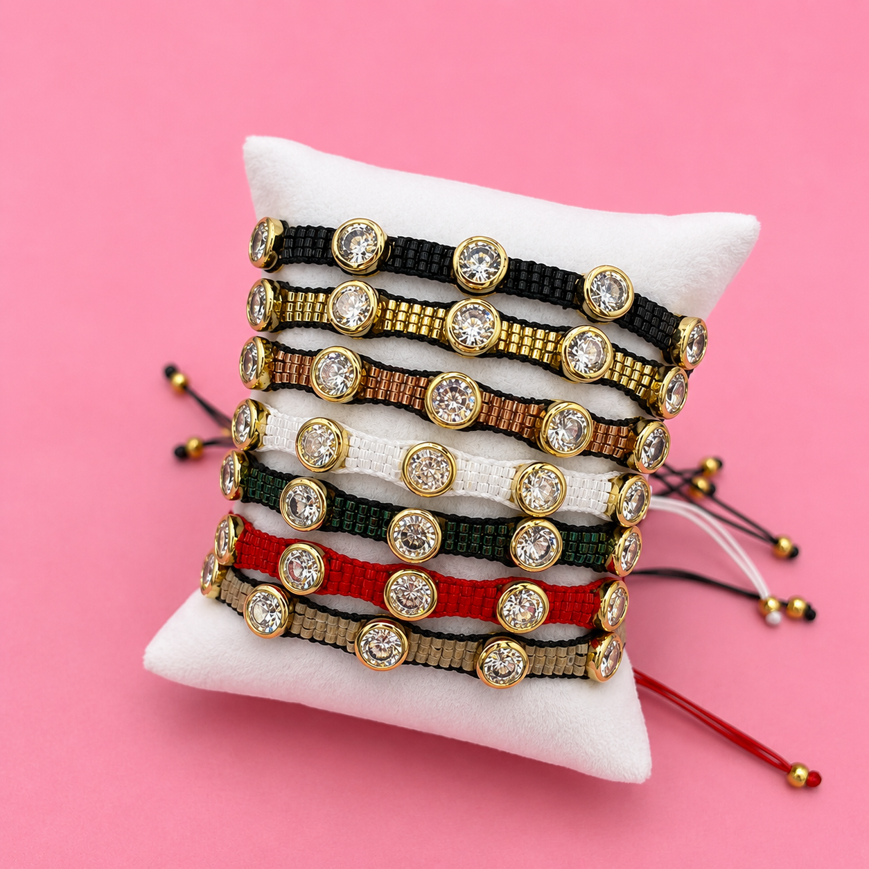 White Crystals Beaded Bracelet