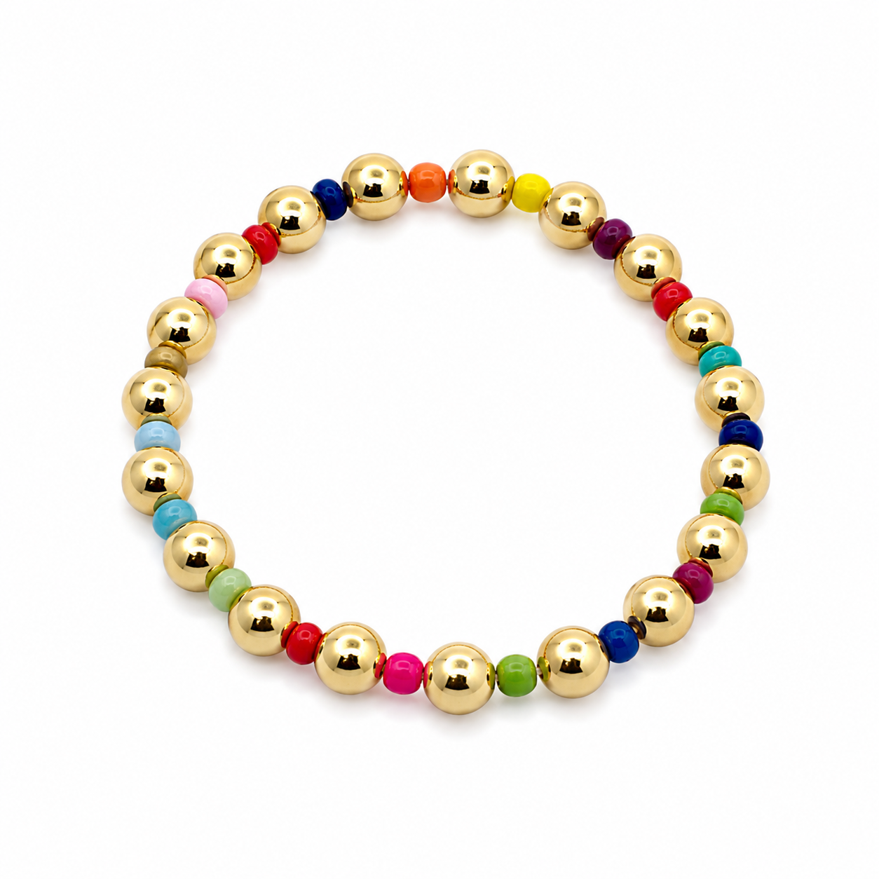 Rainbow Gold Beads Bracelet