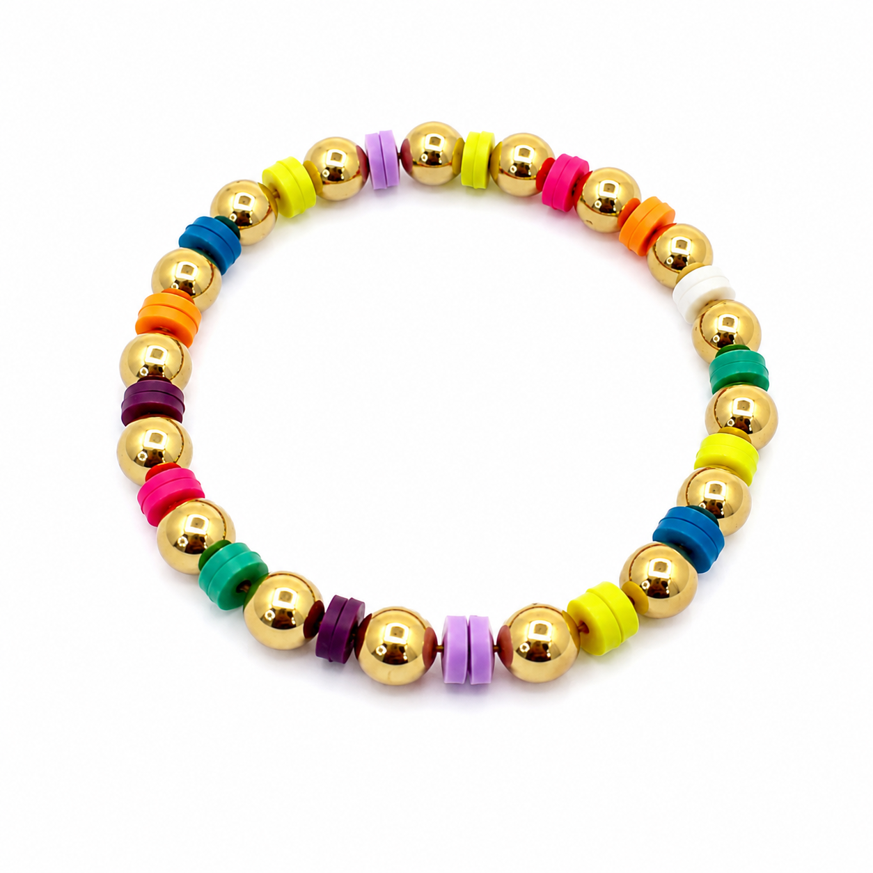 Rainbow Gold Beads Bracelet