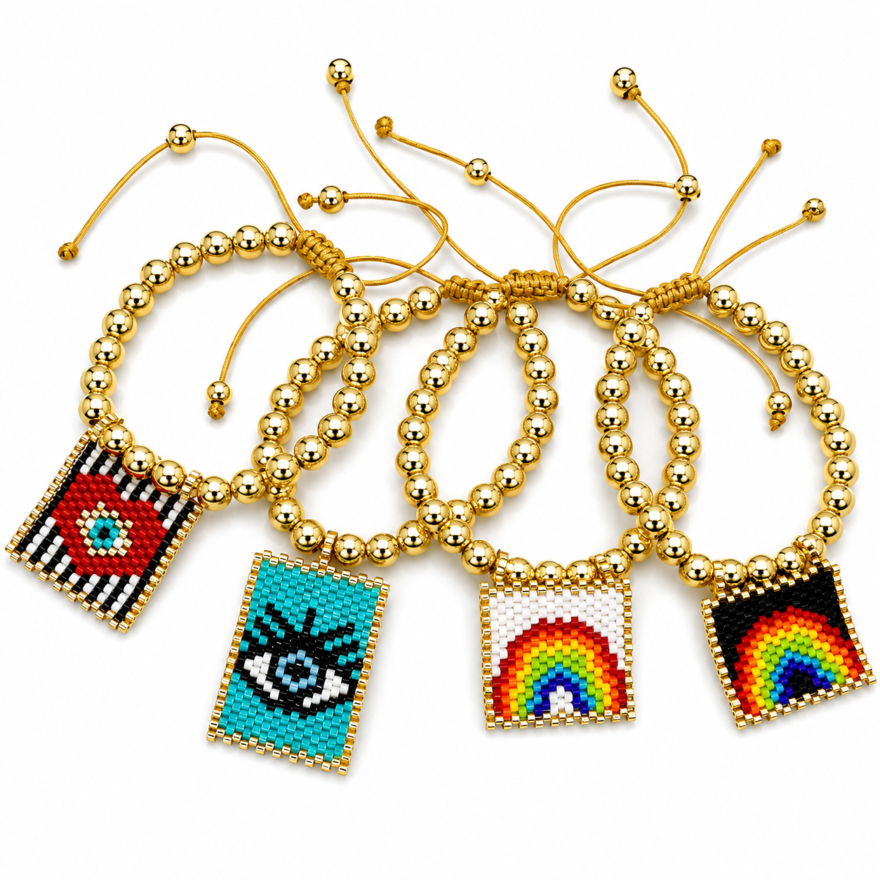 Gold Beads Charm Bracelet