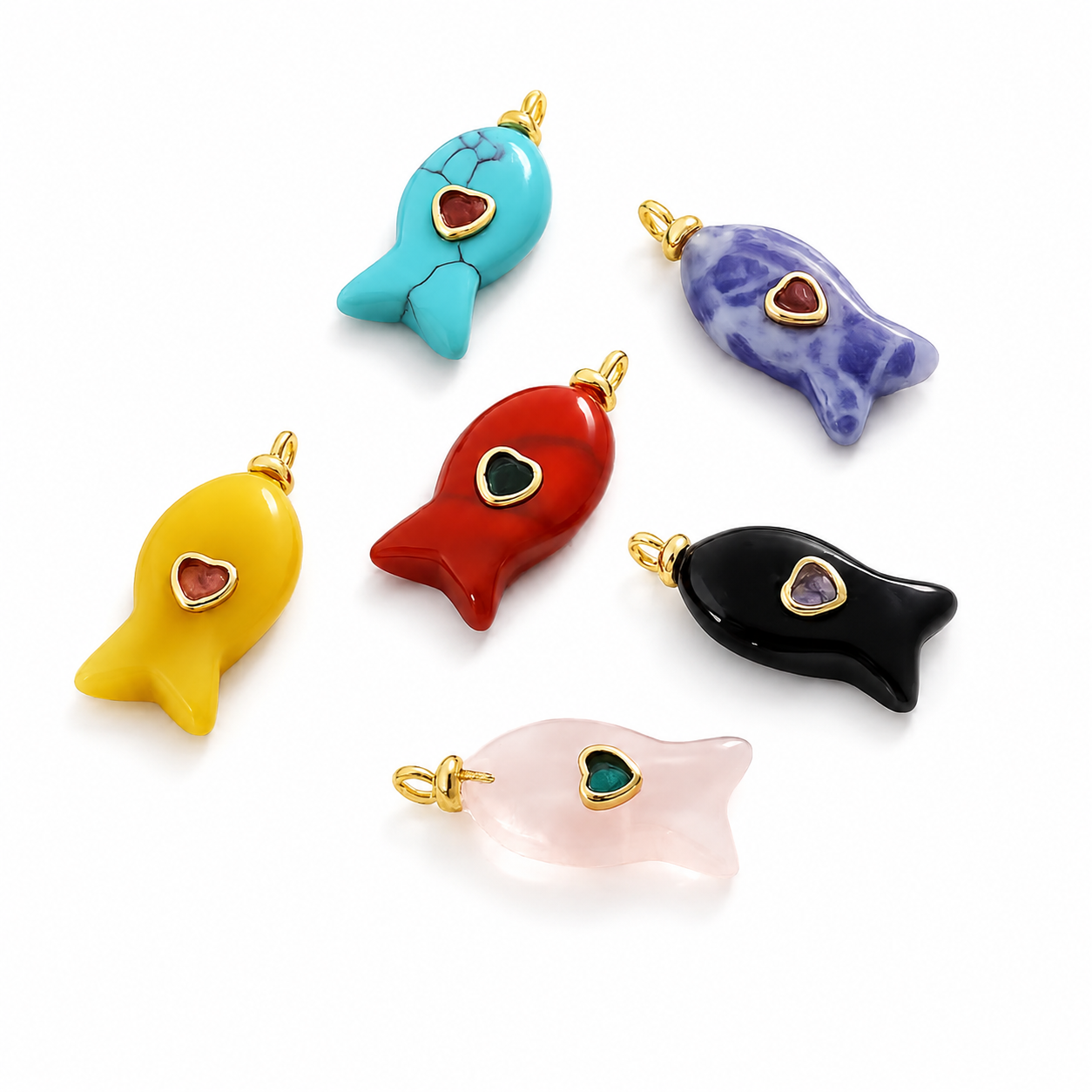 Natural Stone Fish Charm