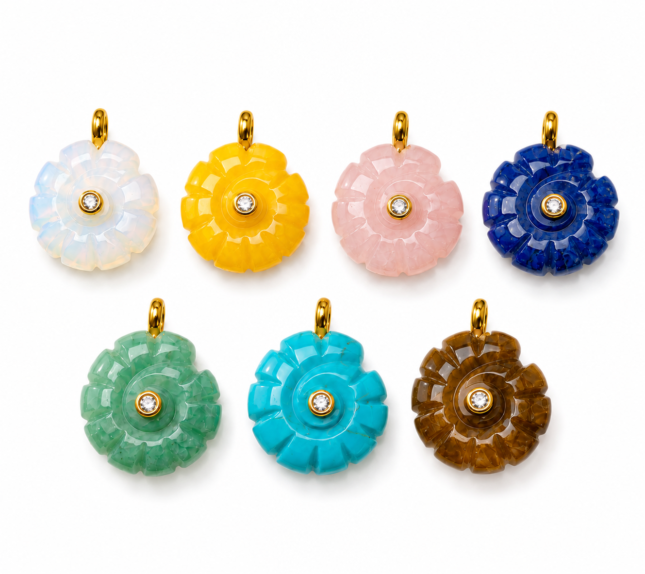 Snail Natural Stones Charms