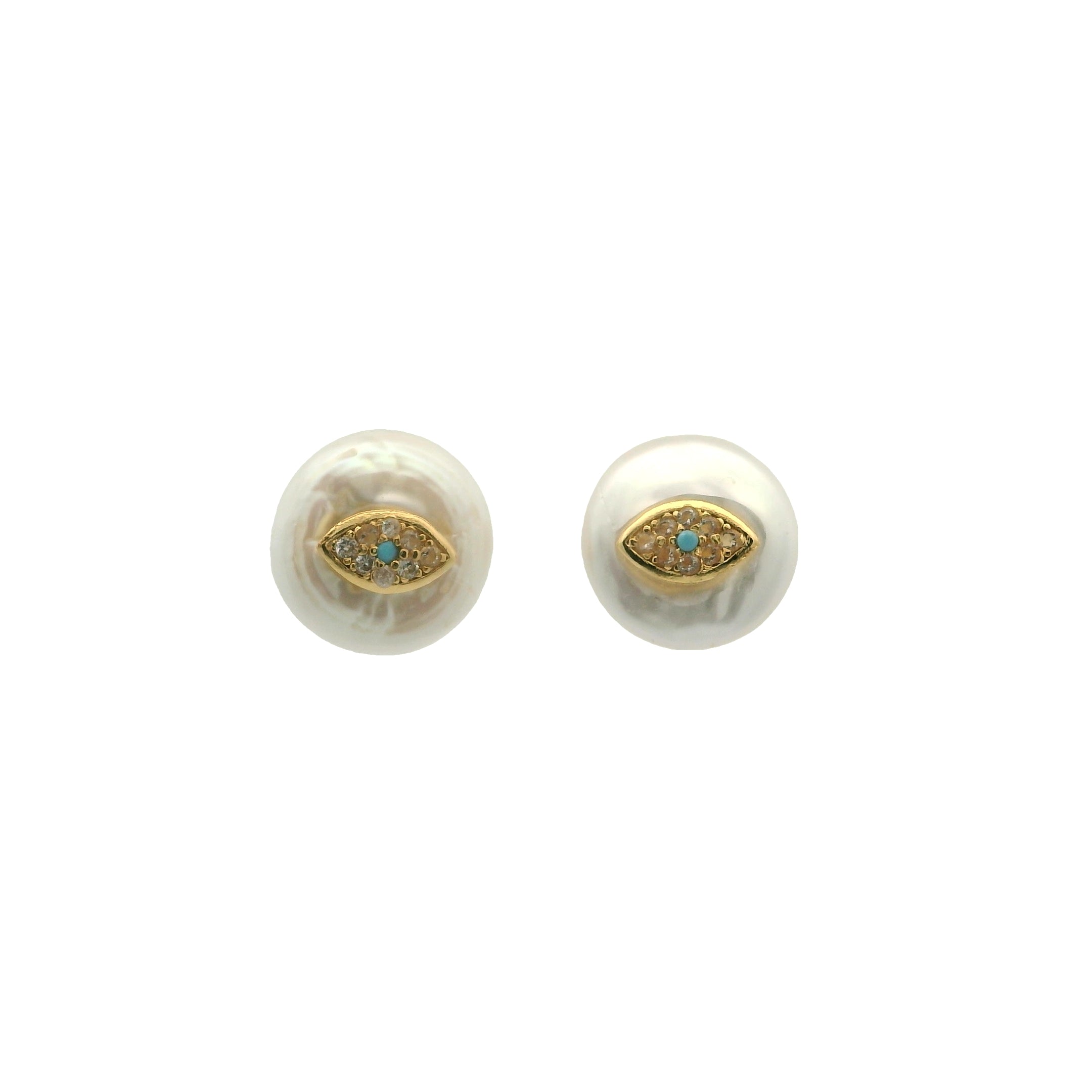 Pearls Evil Eye Earrings