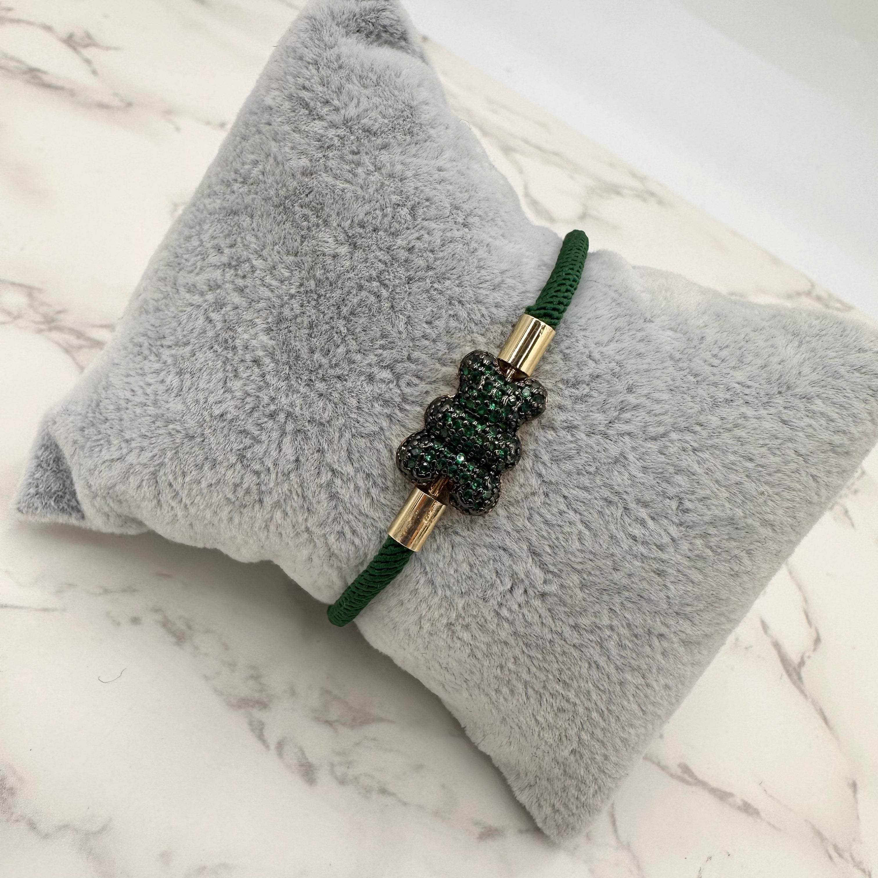 Teddy Bear Zirconium Cord Bracelet