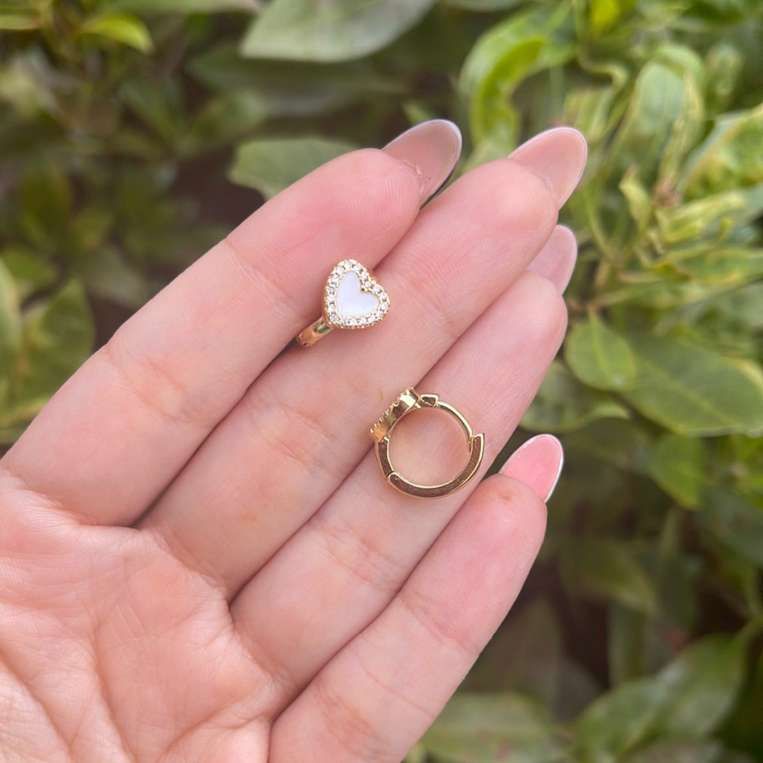 Zirconium Frame Heart Hoop