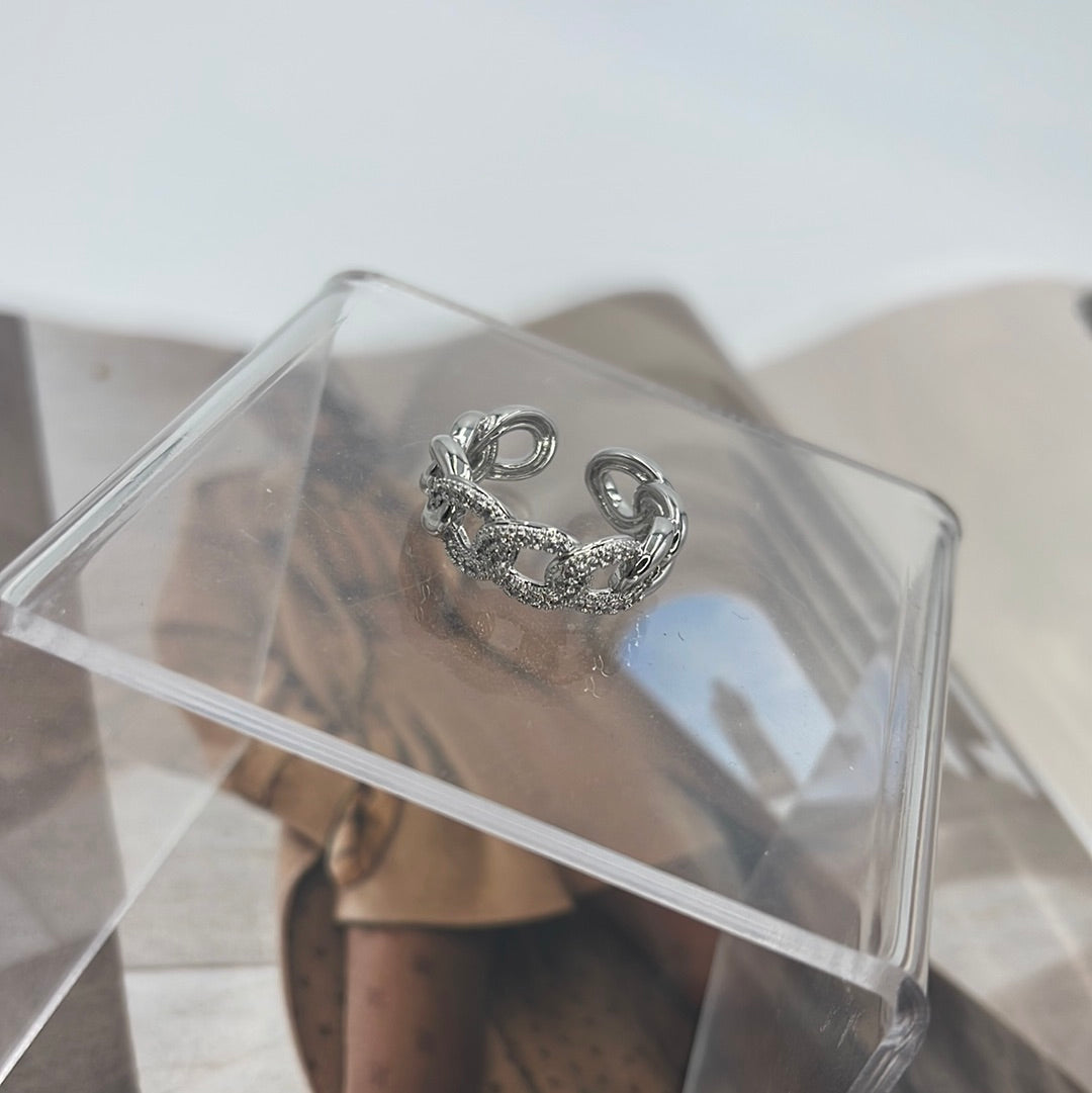 Cuban Chain Zirconium Ring