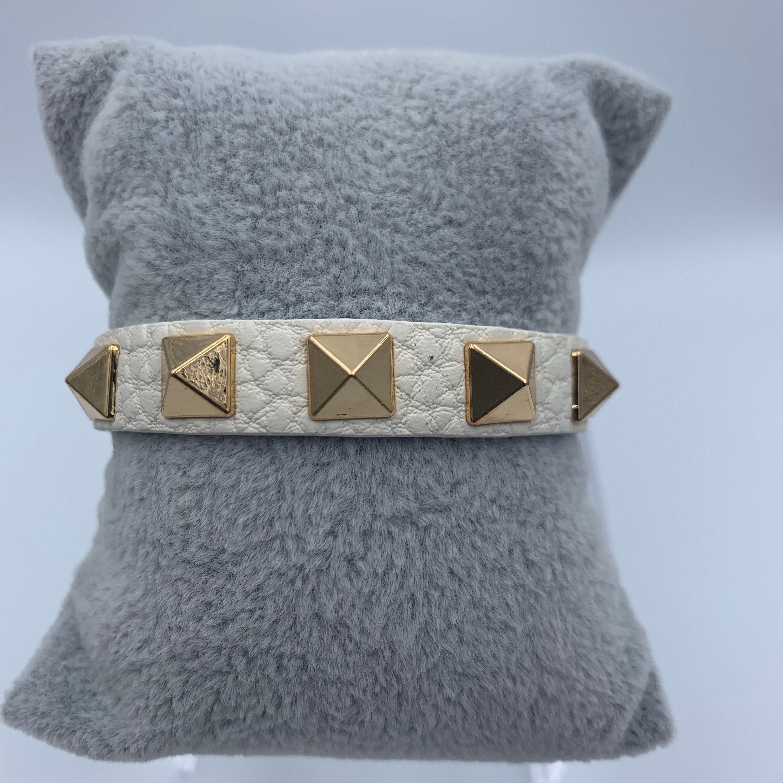 Leather Pyramids Bracelet
