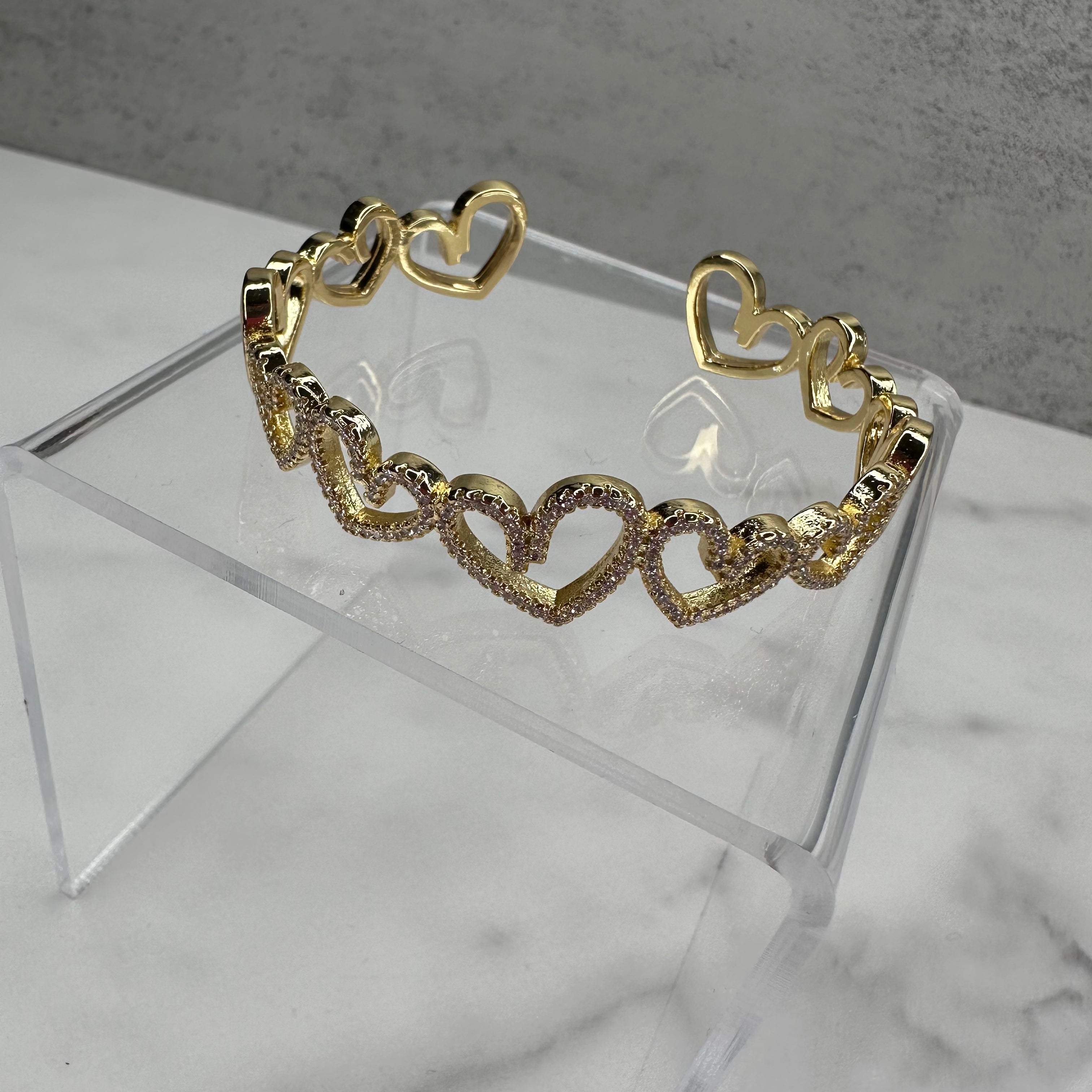 Open Heart Crystal Bracelet
