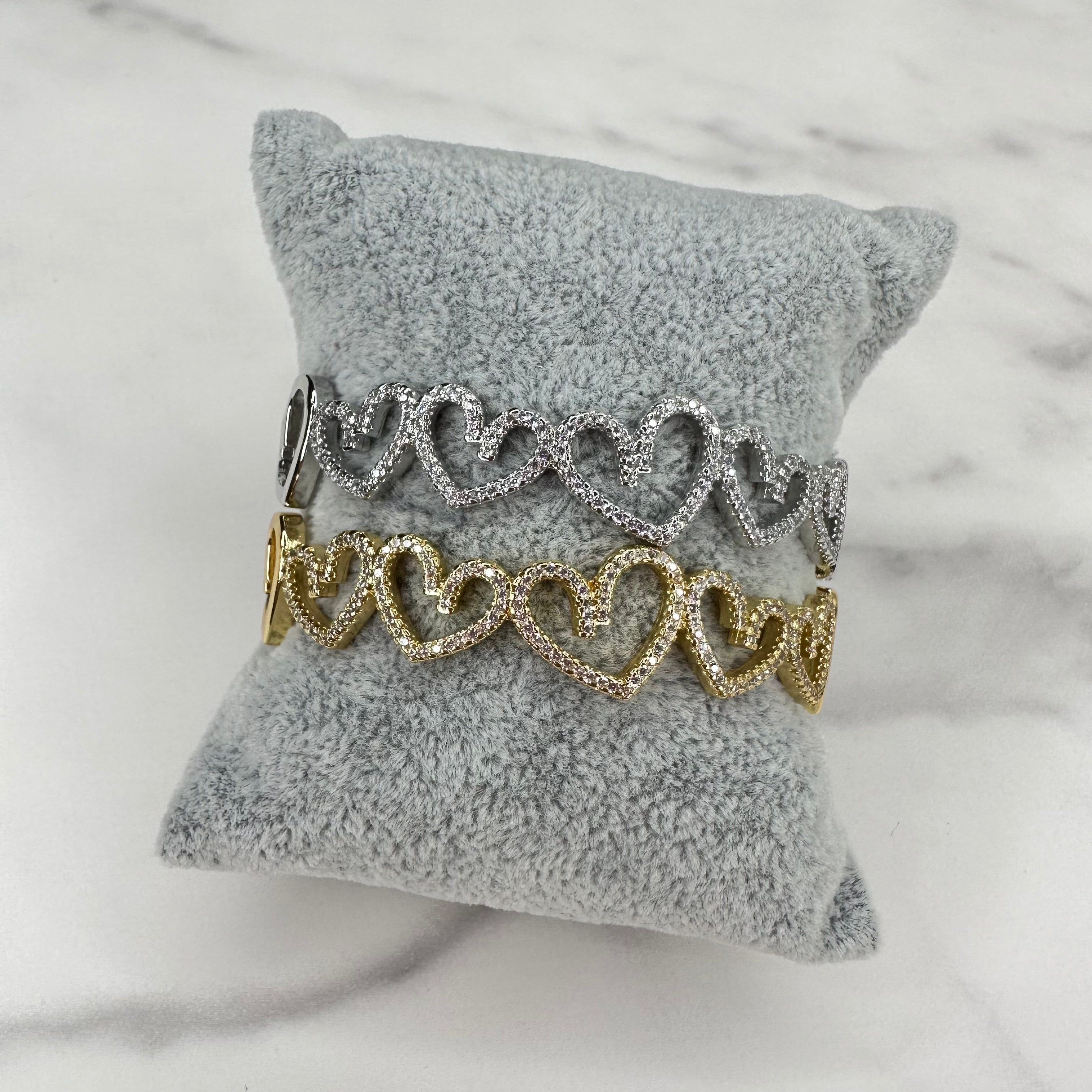 Open Heart Crystal Bracelet