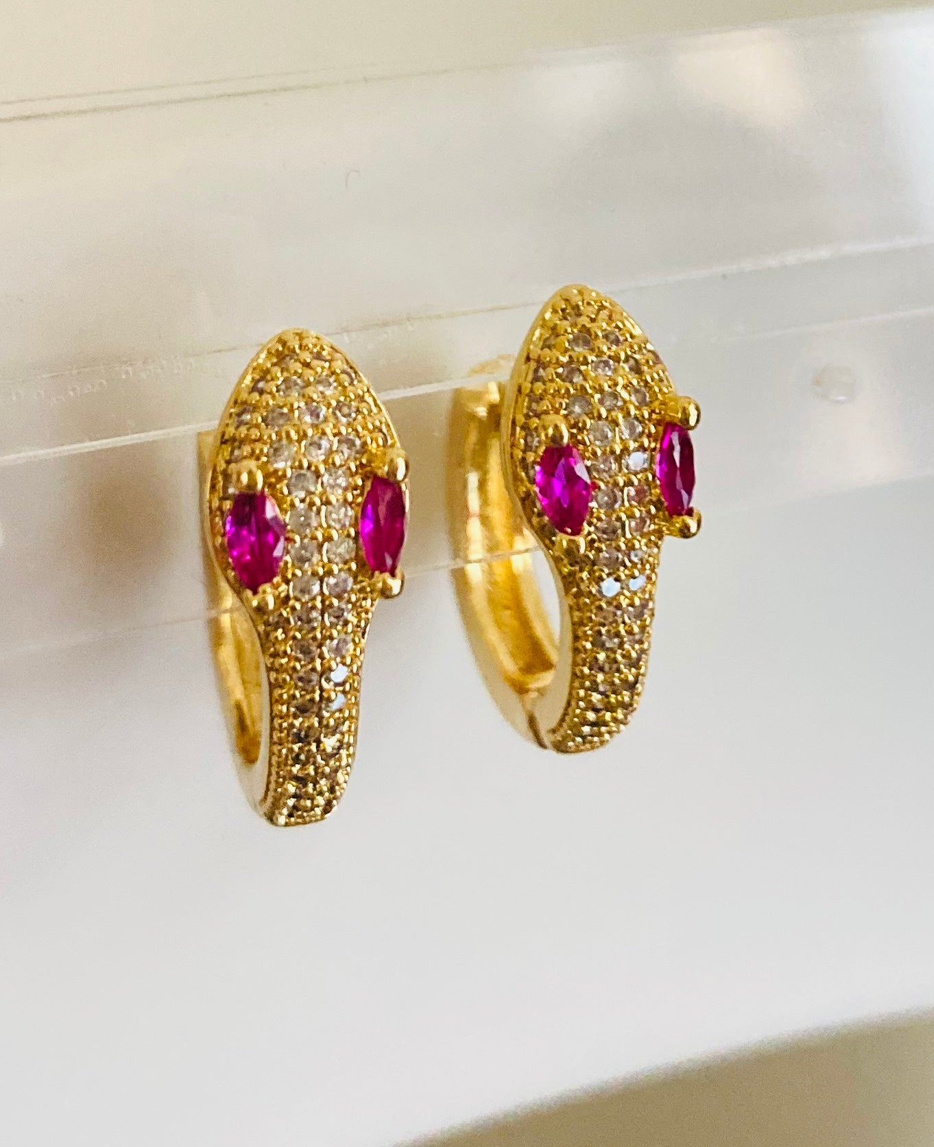 Full Zirconium Snake Earrings