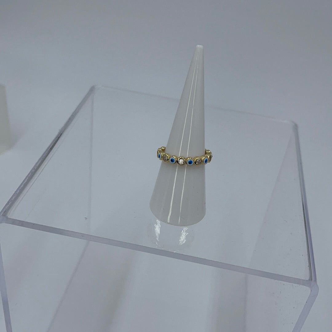 Skinny Evil Eye Adjustable Ring