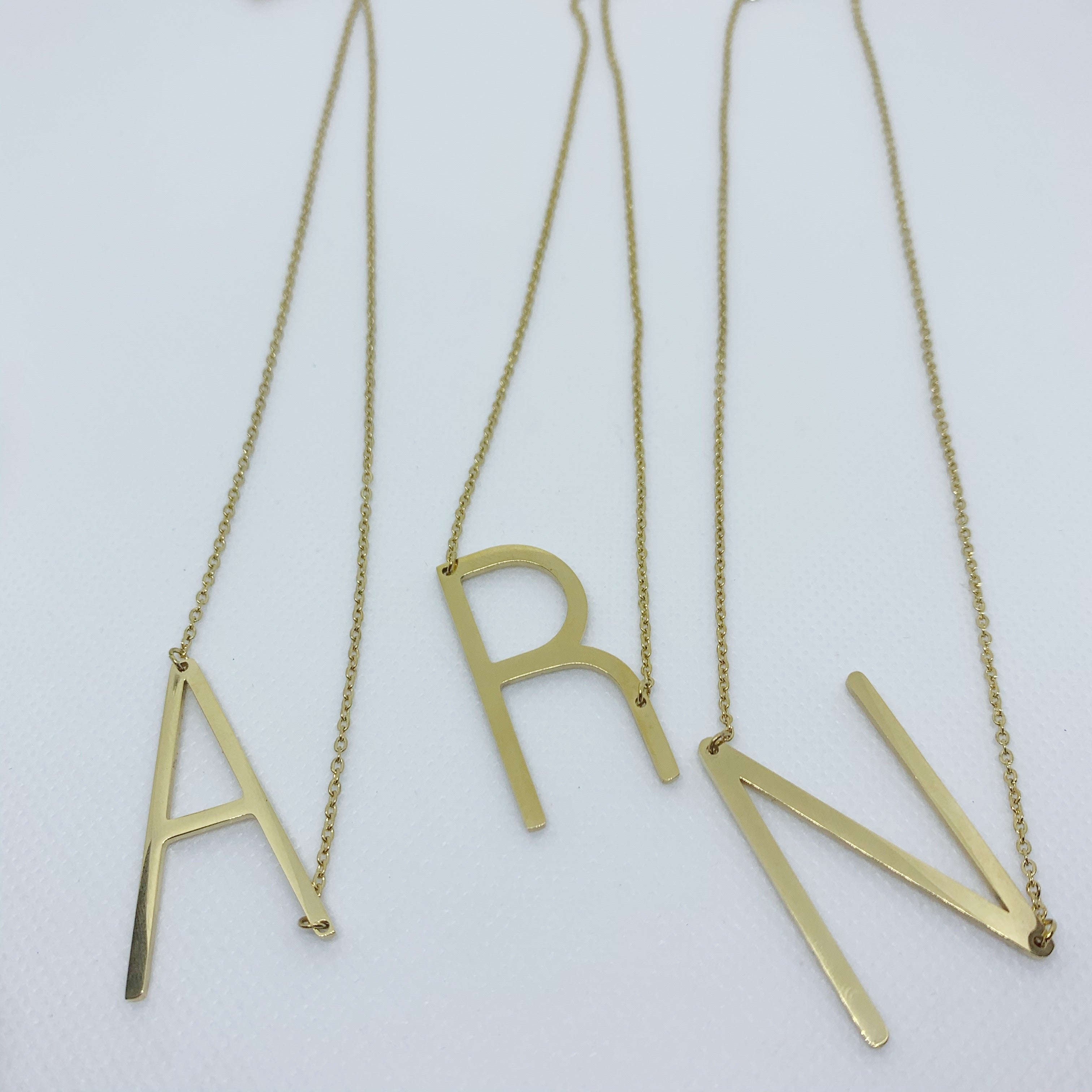 Big Initial Letter Necklace - E Accesories Jewerly
