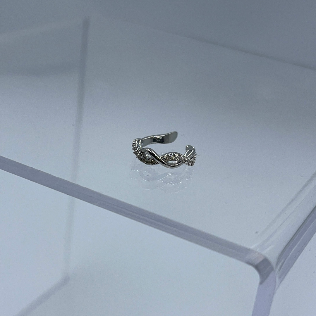 Silver Zirconium Earcuff