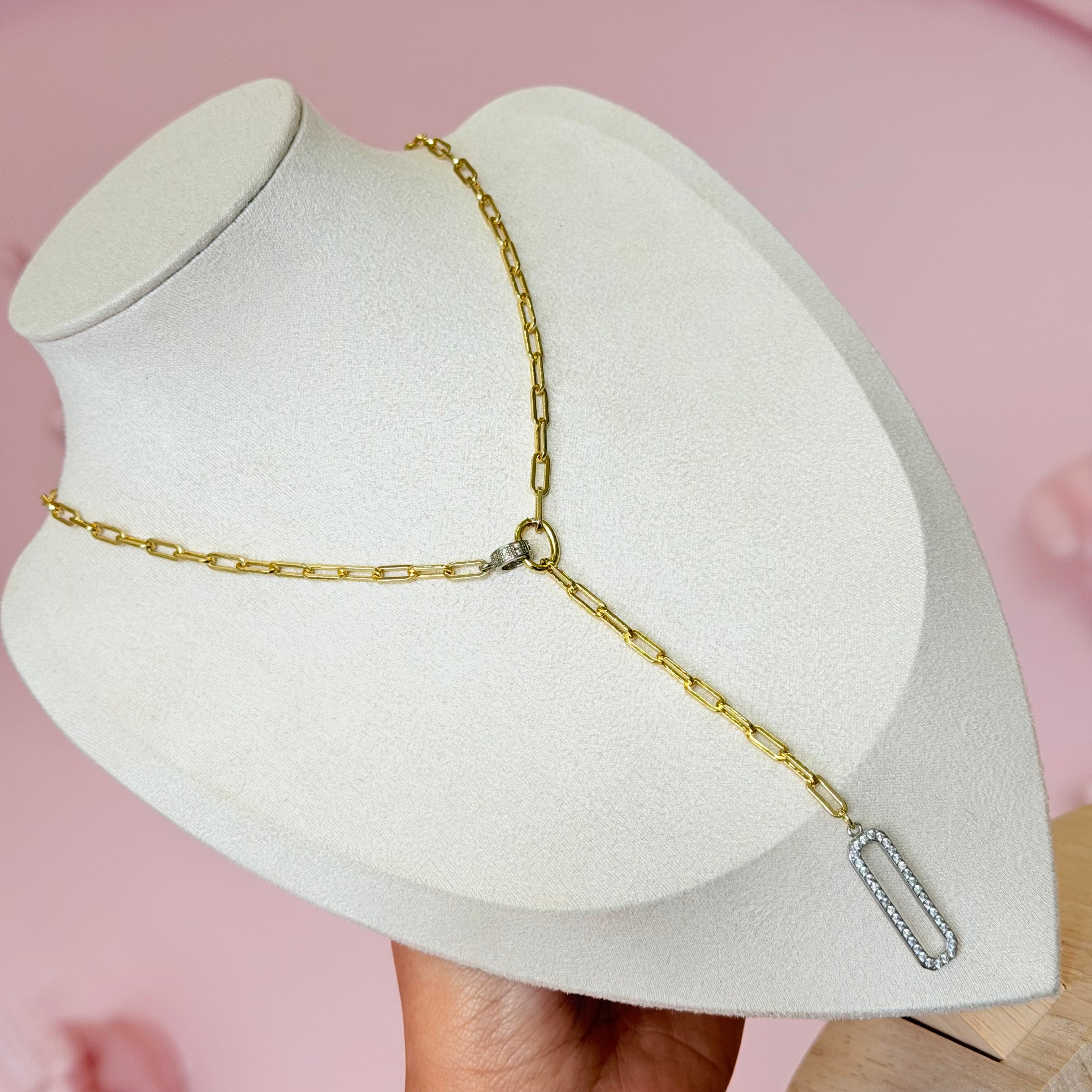 Golden Drop Bar Necklace