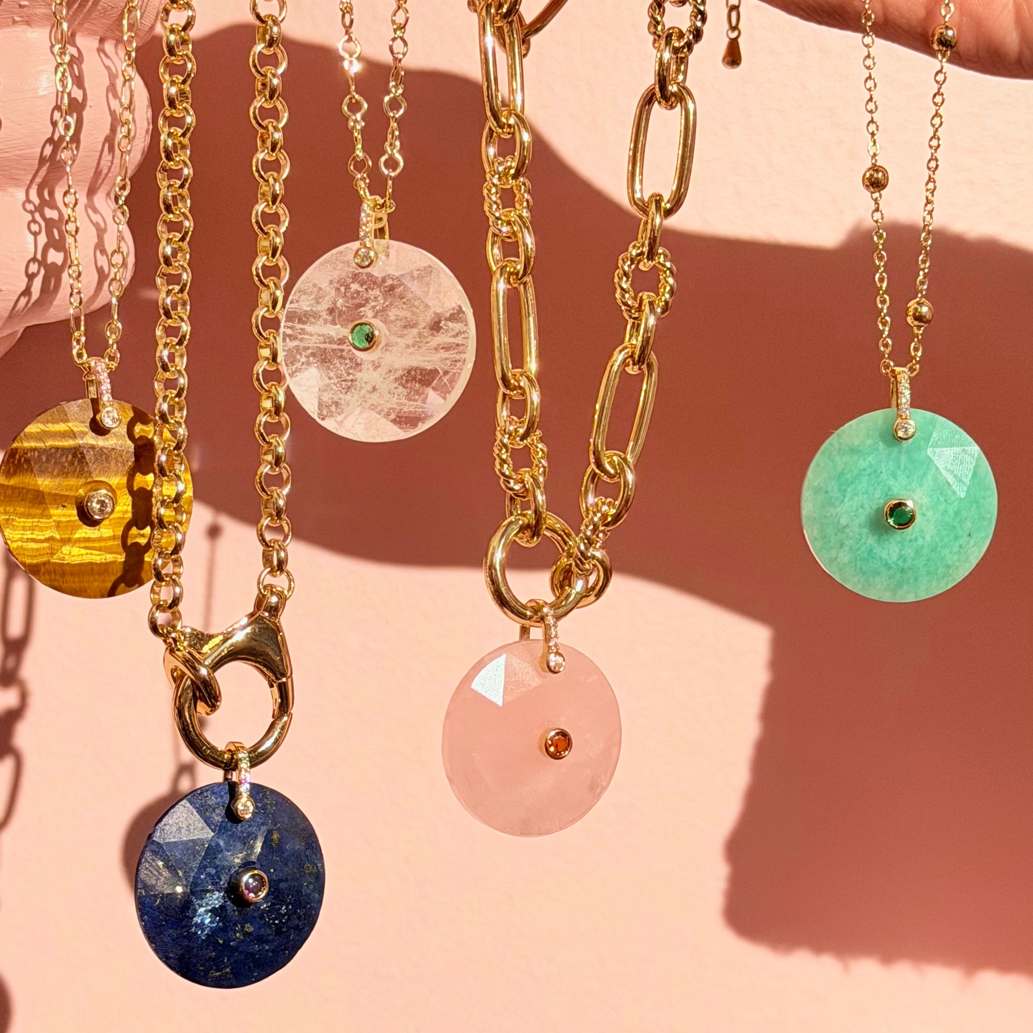 Natural Stone Disc Charm