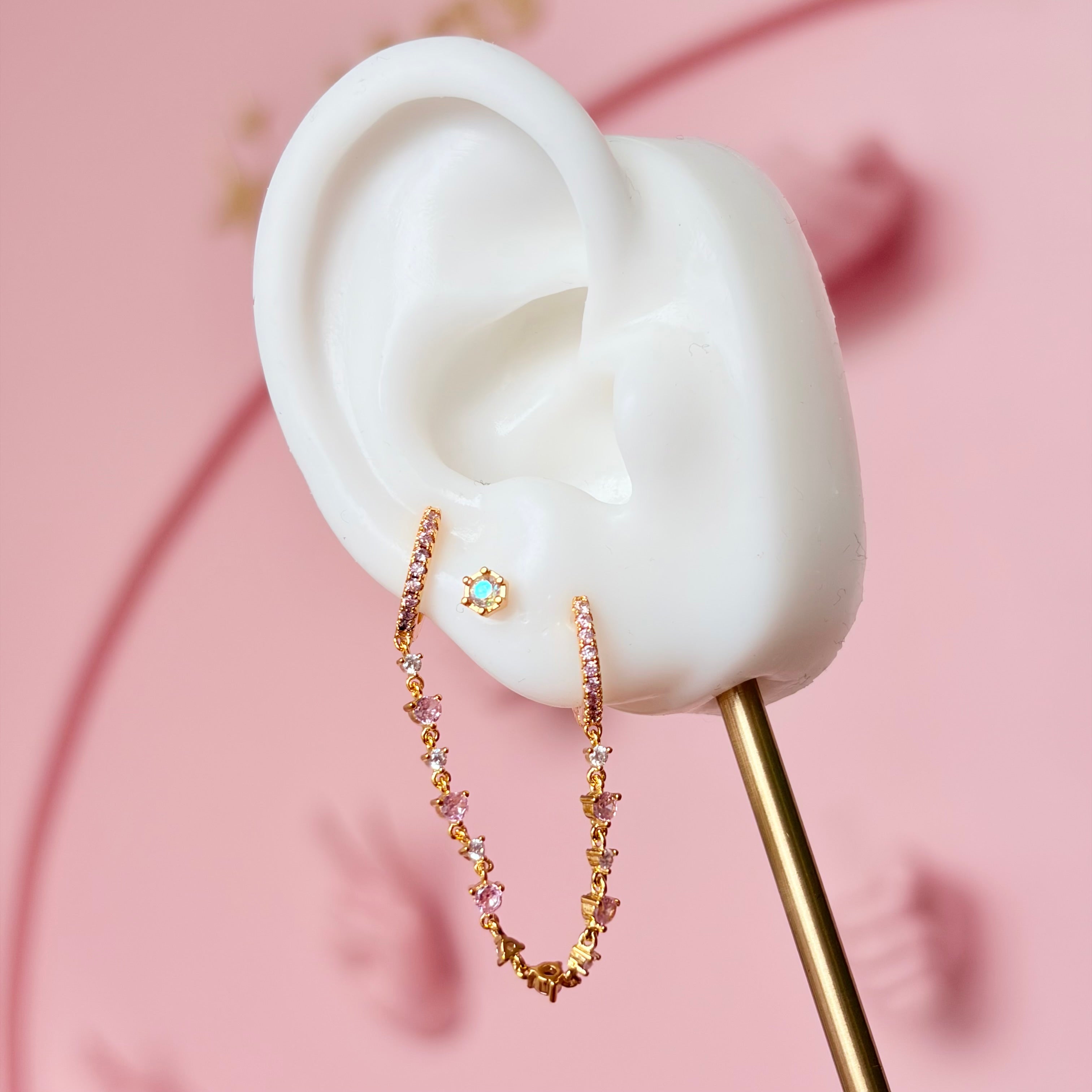 Double Crystal Color Hoops