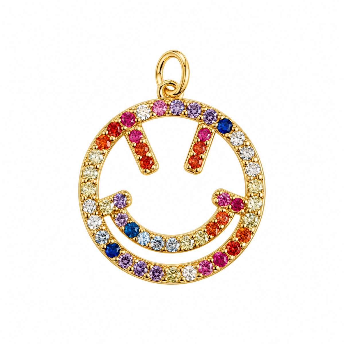 Rainbow Happy Face Charm