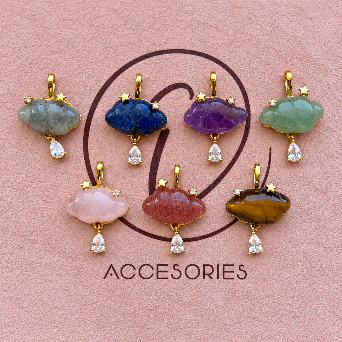 Cloud Gemstone Charm