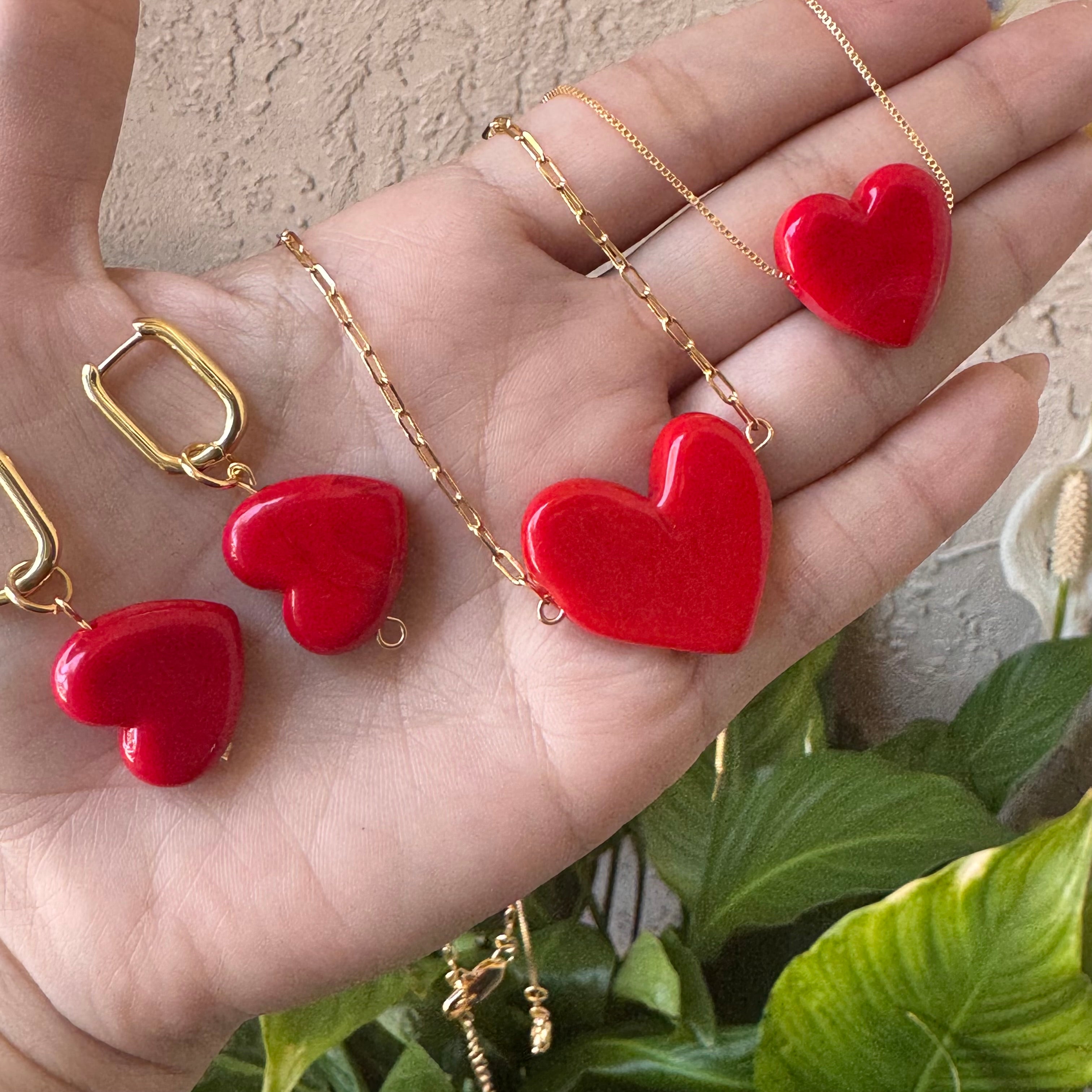 Chunky Stone Heart Necklace