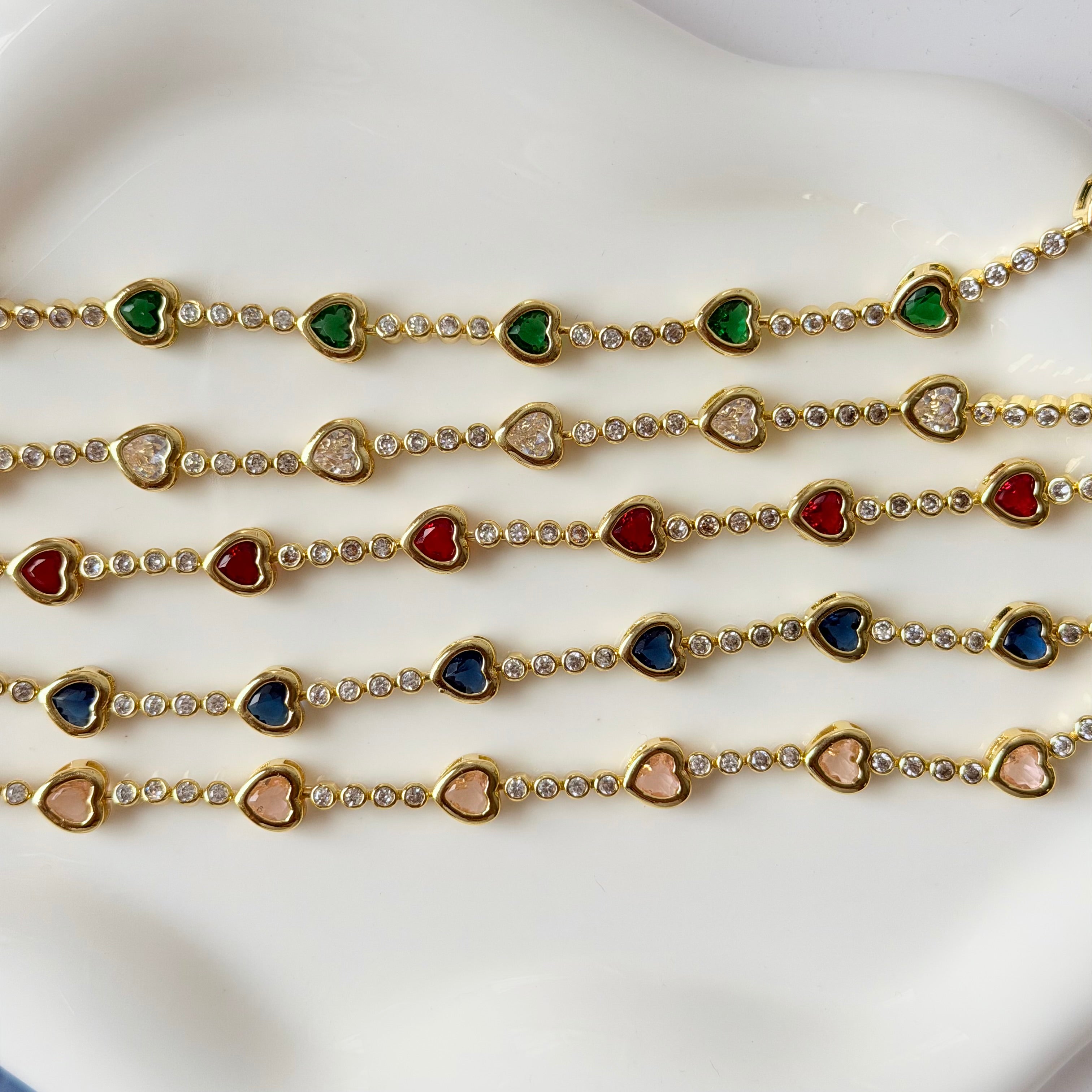 Heart Color and Diamond Bracelet