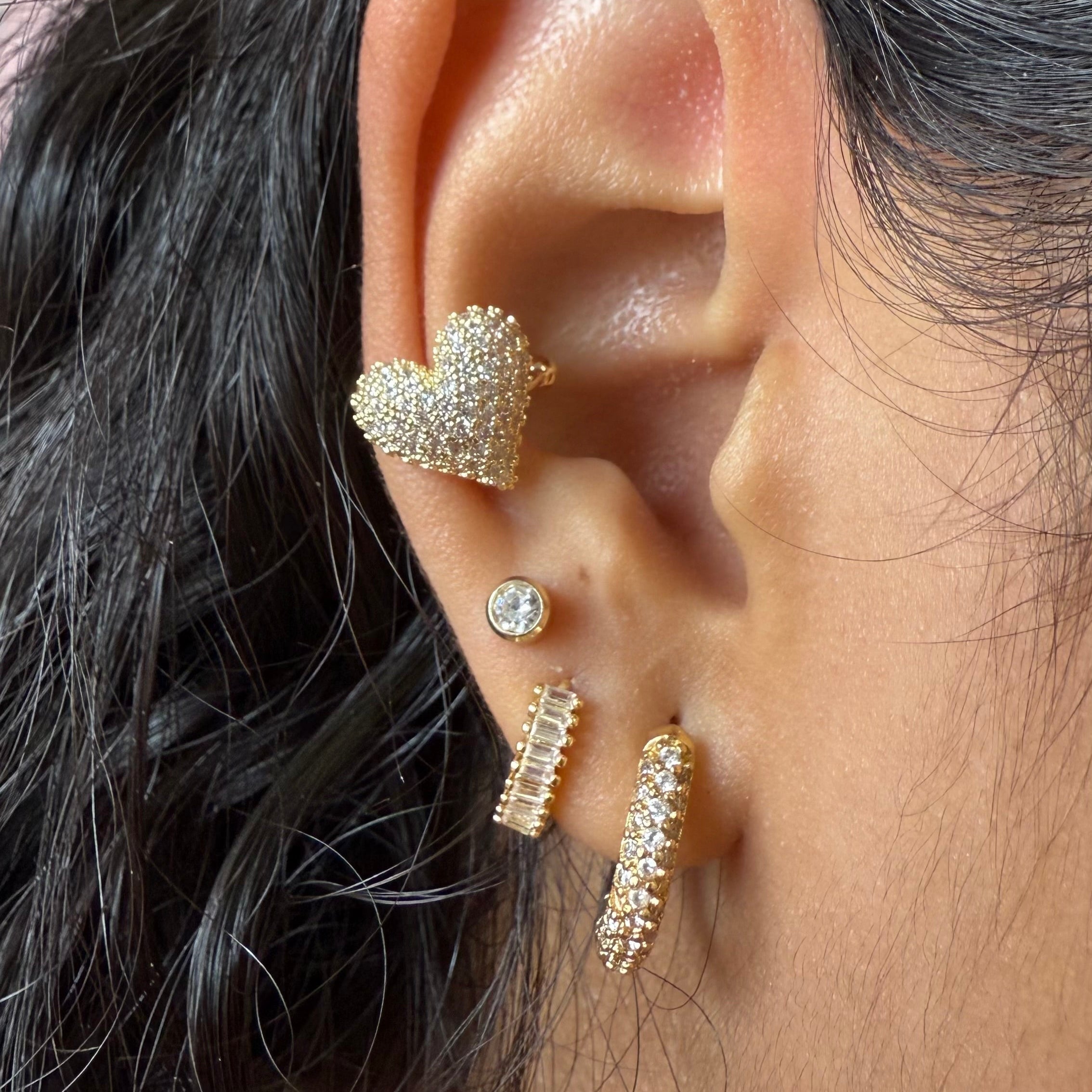 Puffed Heart Earcuff