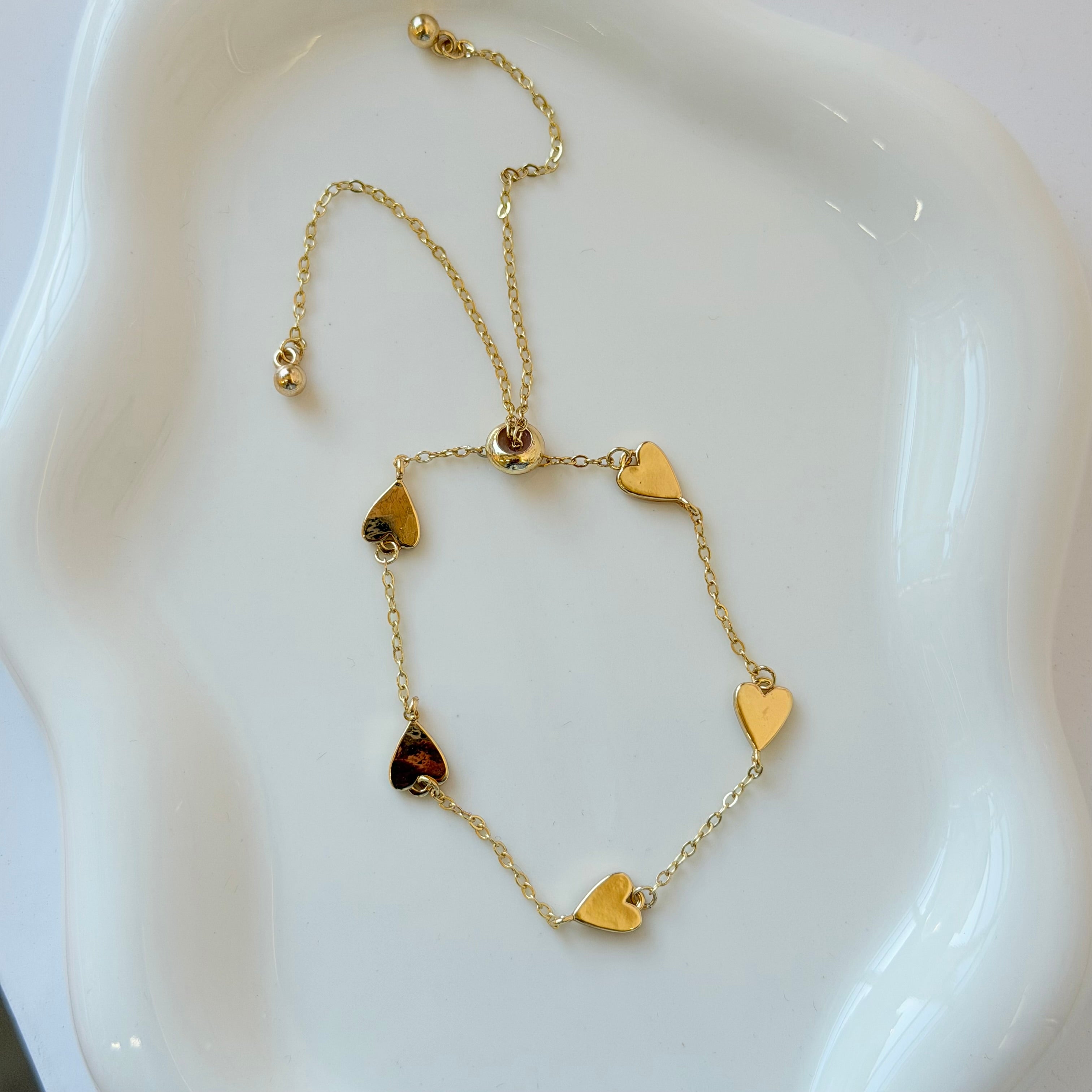 Golden Heart Adjustable Bracelet