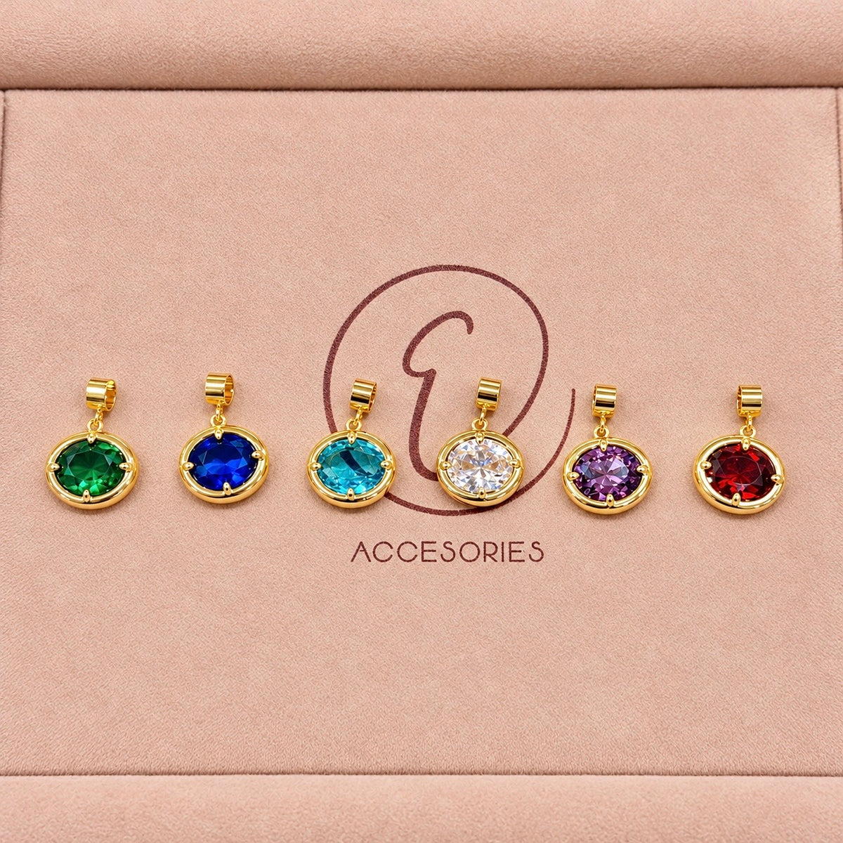 Luxe Oval Crystal Charm