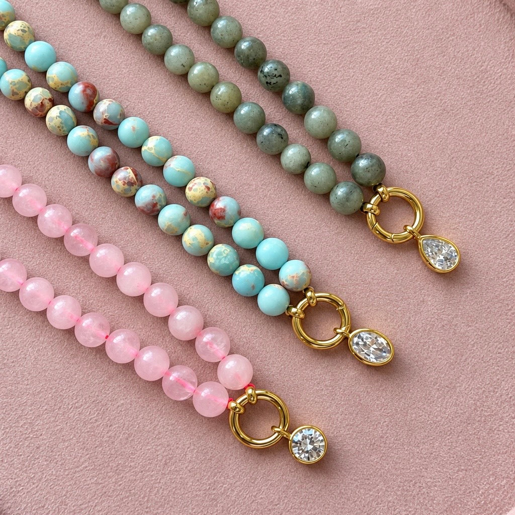 Natural Stone Drop Necklace