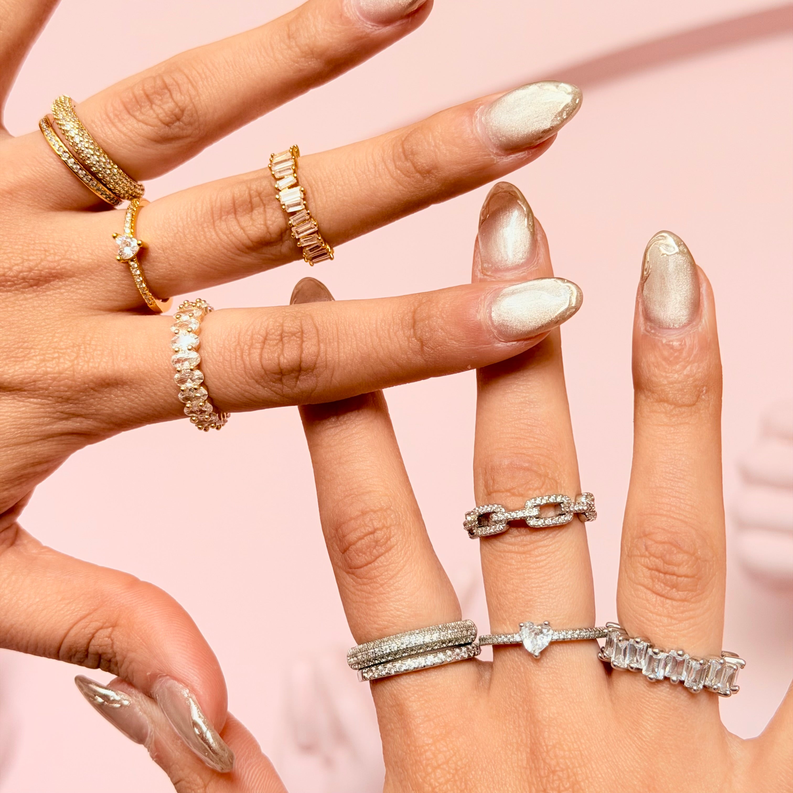 Diamond Glow Ring Stack