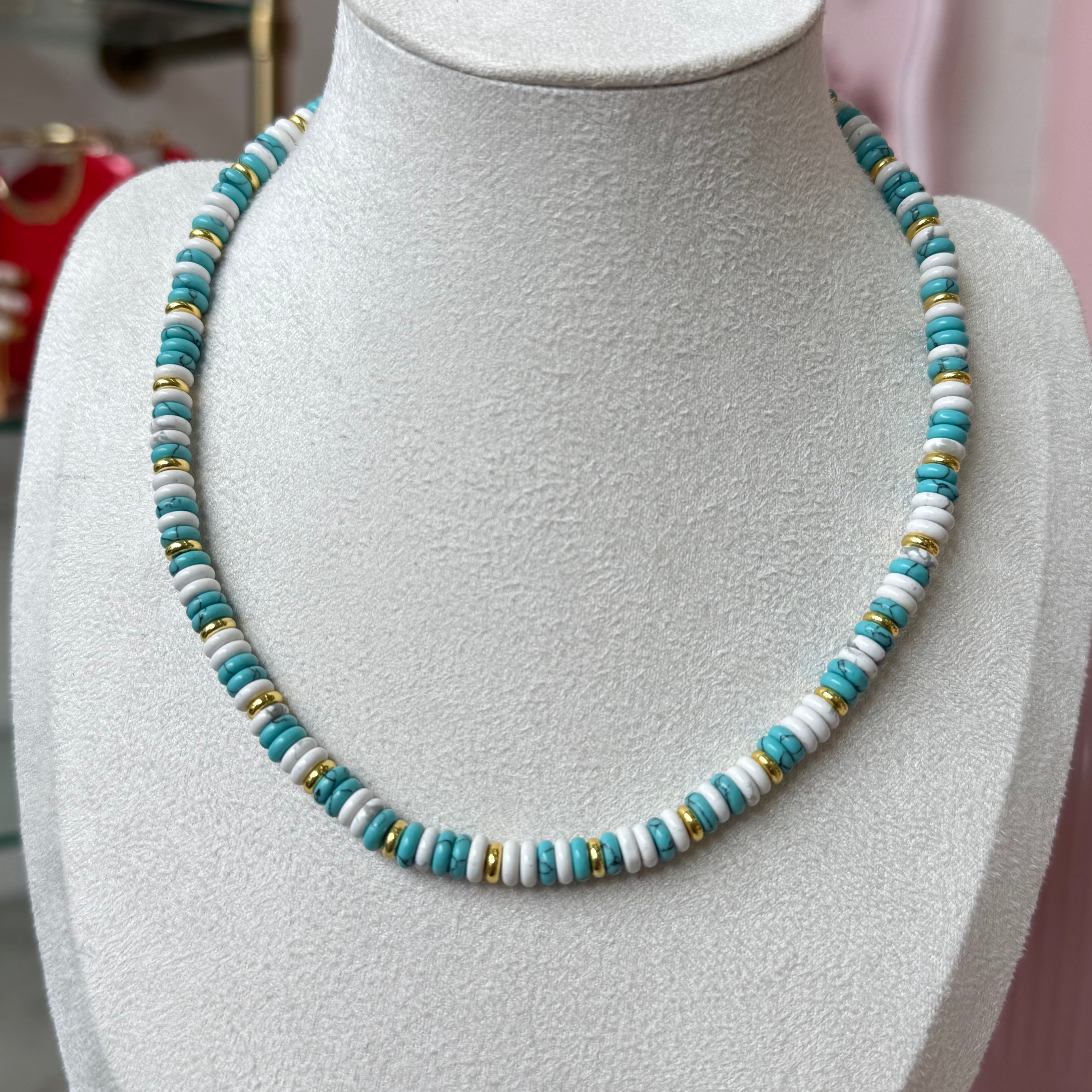 Sea Turquoise Puca Necklace