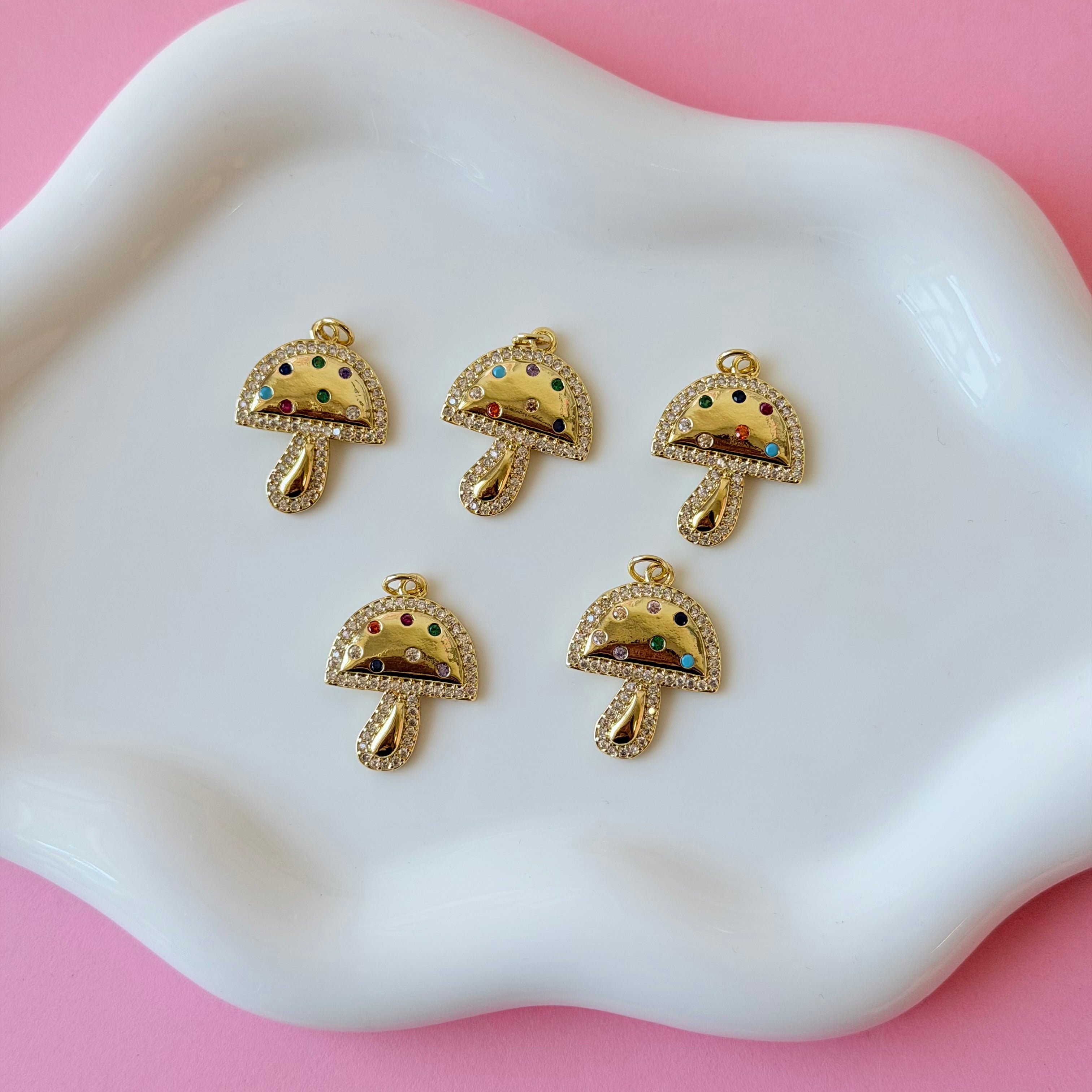 Rainbow Luxe Mushroom Charm