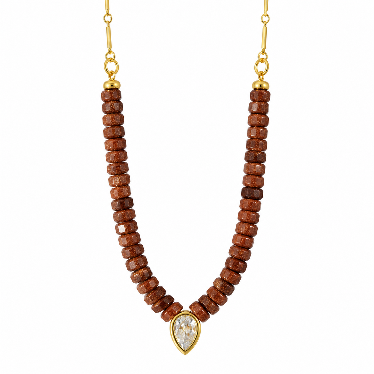 Coastal Drop Natural Stone Necklace